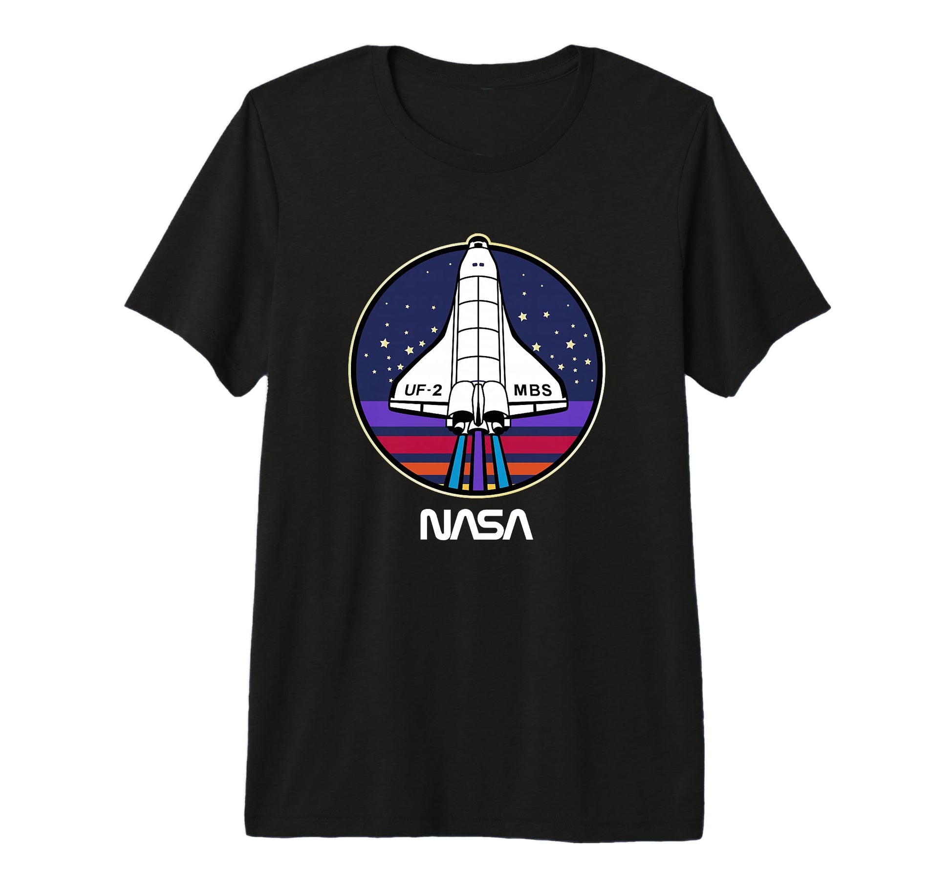 Nasa Space Shuttle Rainbow Stripe T-Shirt - Casual Everyday Wear Men Women - T-Shirt, Sweatshirt, Hoodie