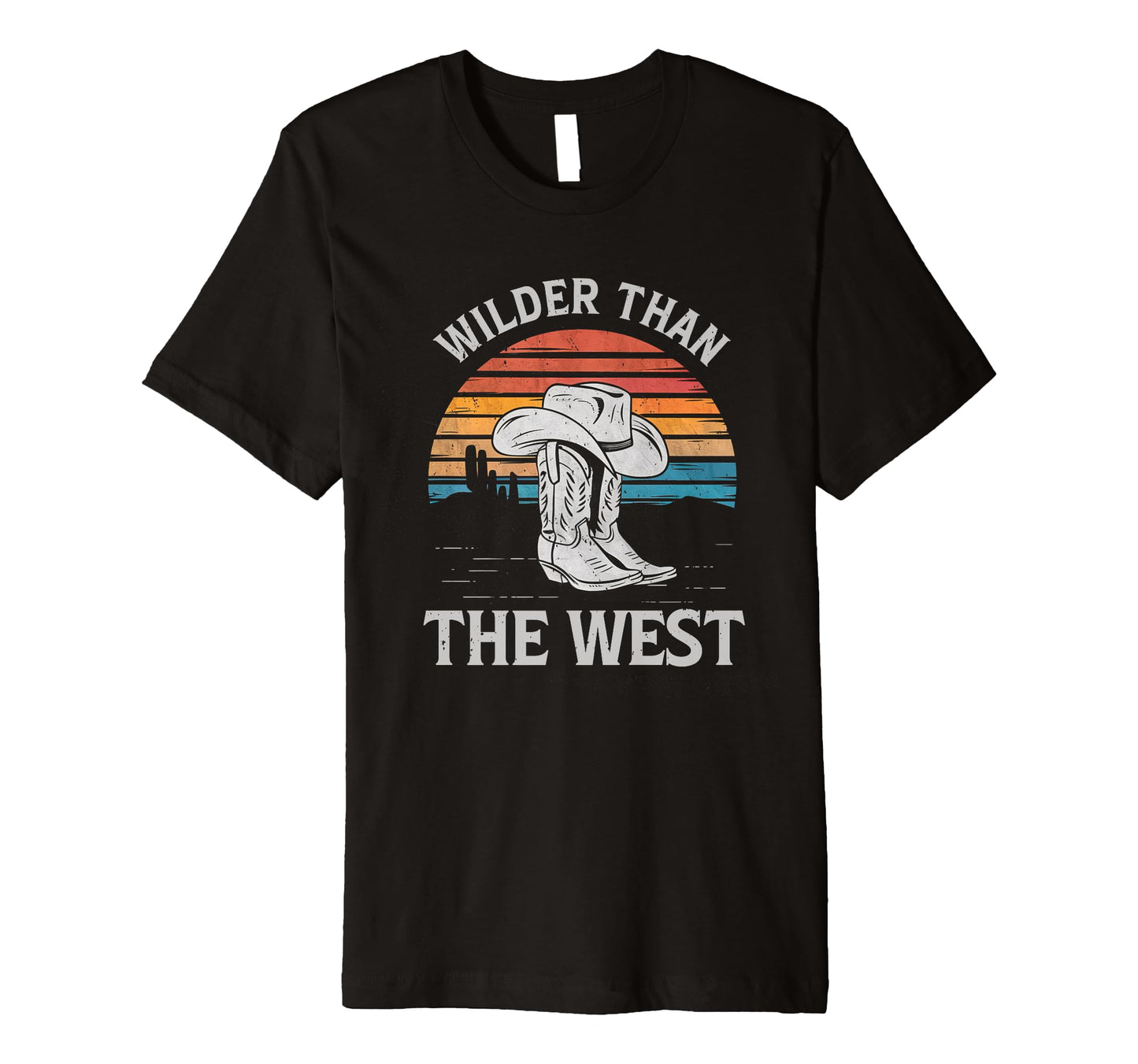 Wilder Than West Cowboy Boots Western T-Shirt - Unique Graphic Men Women - T-Shirt, Sweatshirt, Hoodie