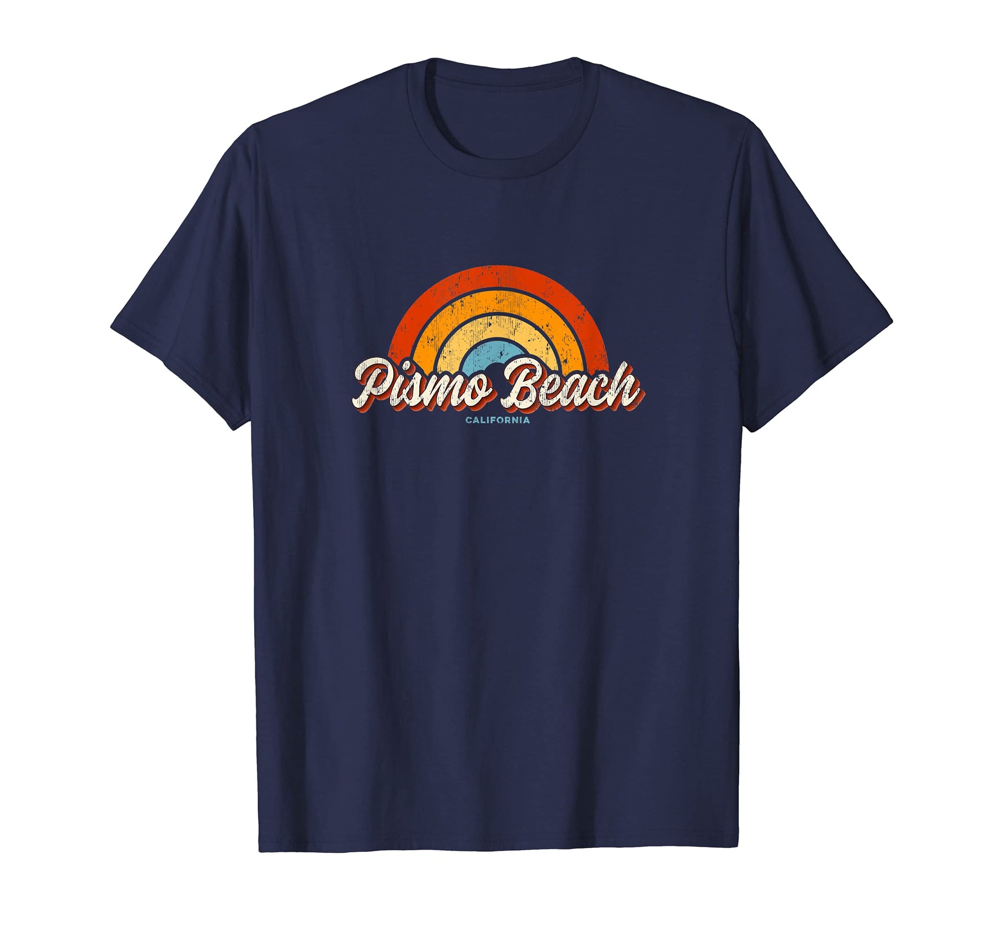 Pismo Beach California Ca Rainbow 70S T-Shirt - Unique Graphic Unisex - T-Shirt, Sweatshirt, Hoodie