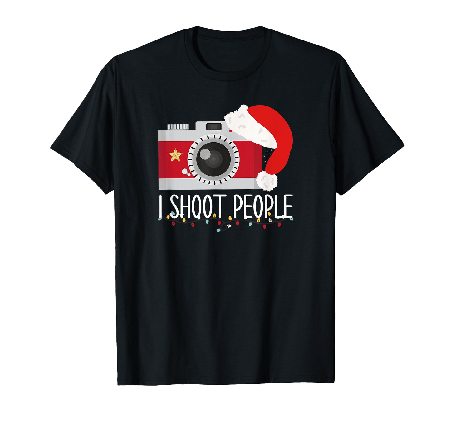 Photographers Funny Lights Santa Hat T-Shirt - Trendy Graphic Unisex - T-Shirt, Sweatshirt, Hoodie