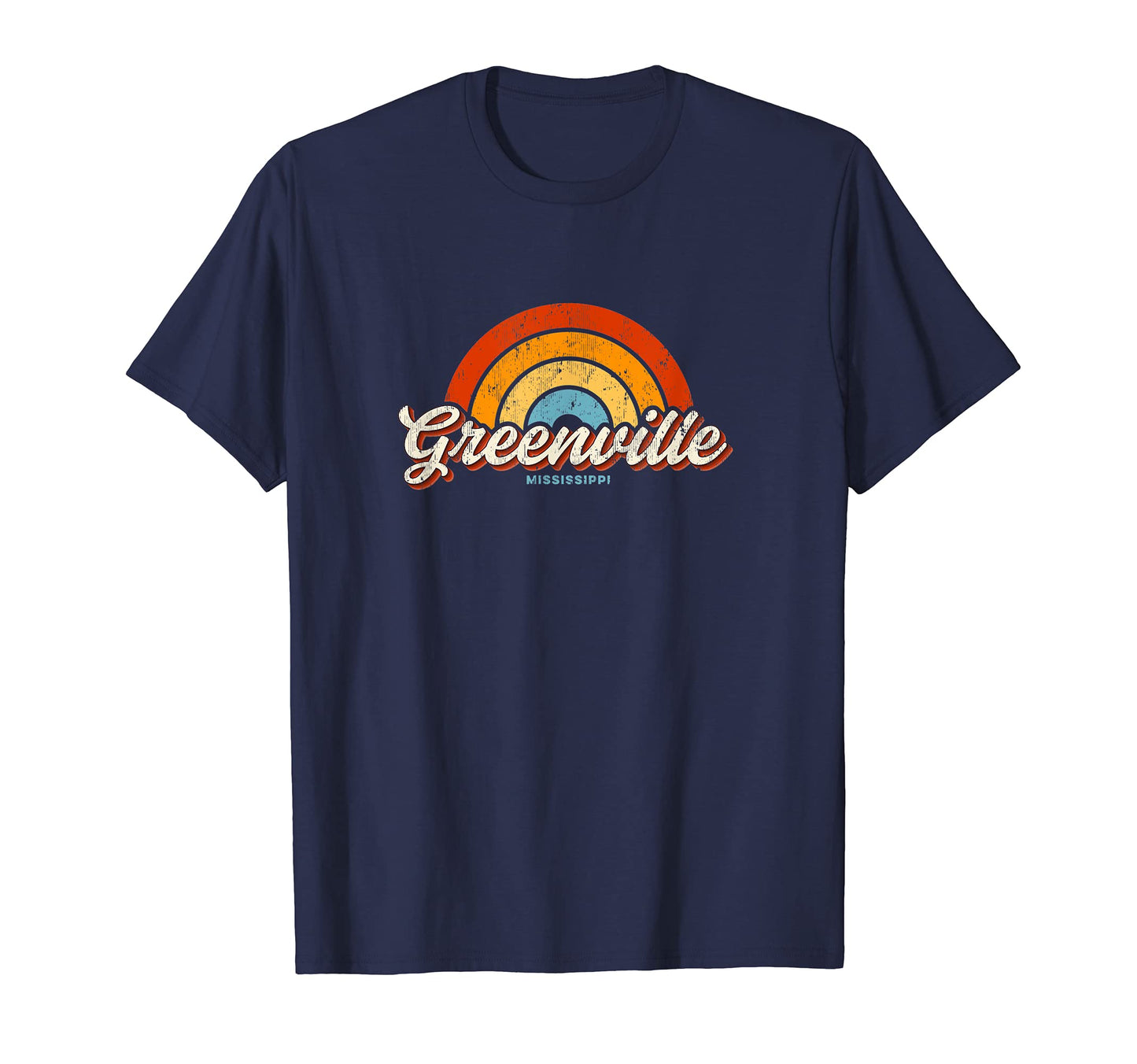 Greenville Mississippi Ms Rainbow T-Shirt - Casual Everyday Wear Men Women - T-Shirt, Sweatshirt, Hoodie