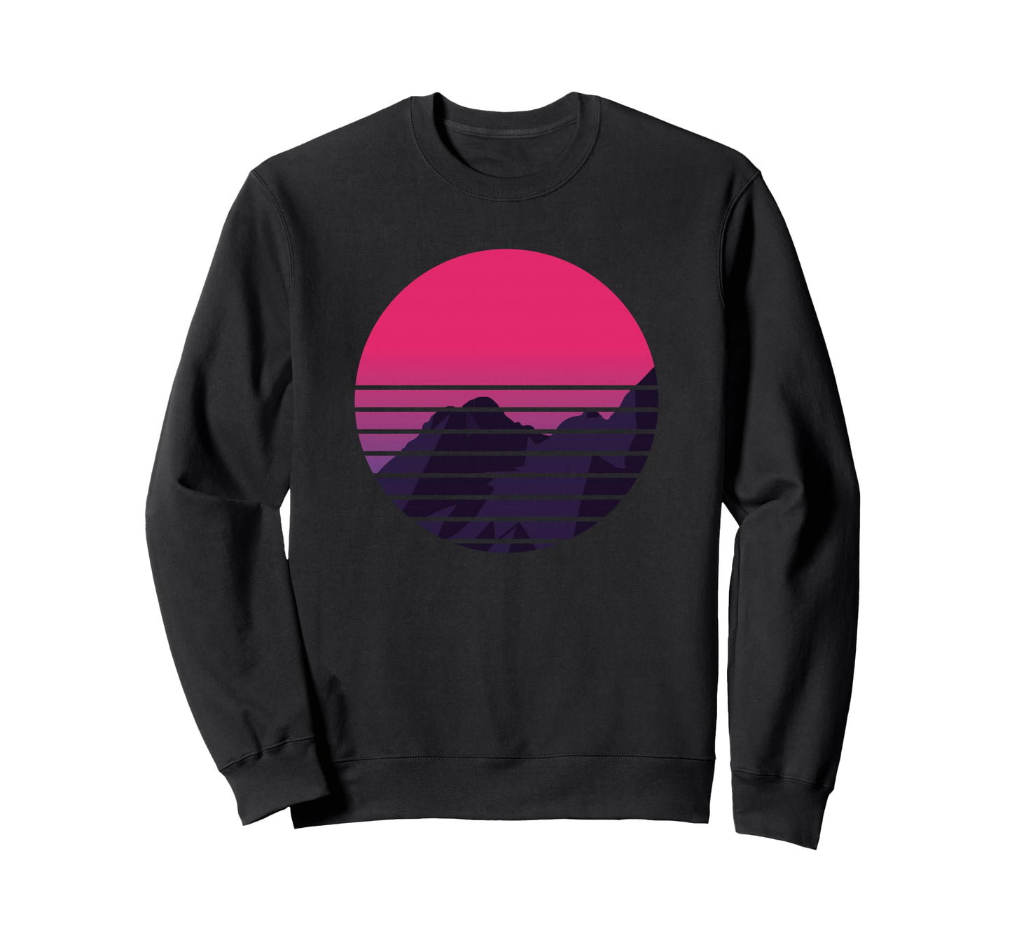 Sunset Mountain Vaporwave Sweatshirt - Streetwear Style for Adults - T-Shirt, Sweatshirt, Hoodie