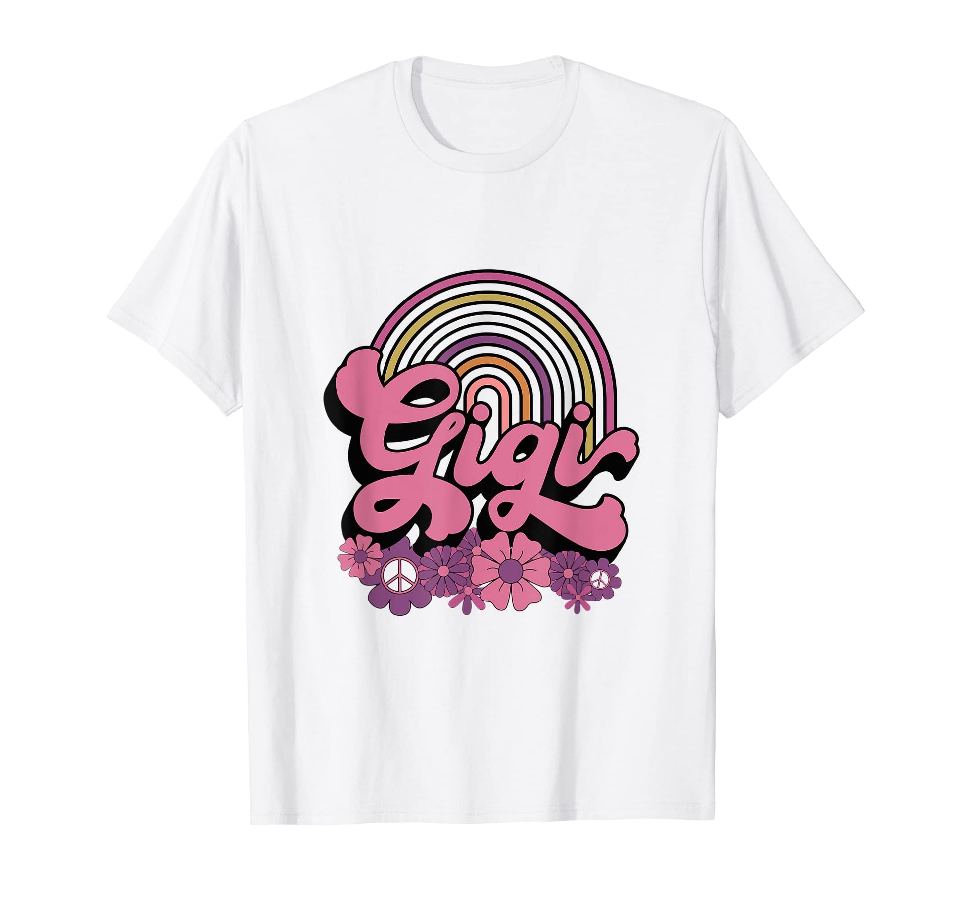 Gigi Groovy Flower Rainbow T-Shirt - Trendy Graphic Unisex - T-Shirt, Sweatshirt, Hoodie