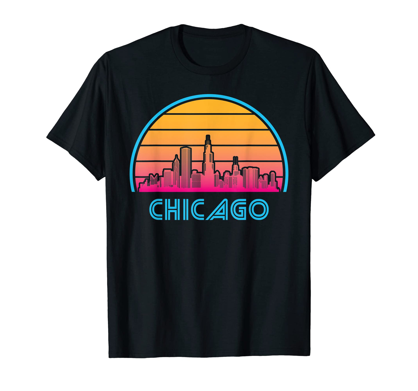 Chicago Illinois Skyline City Sunset T-Shirt - Streetwear Style Unisex - T-Shirt, Sweatshirt, Hoodie