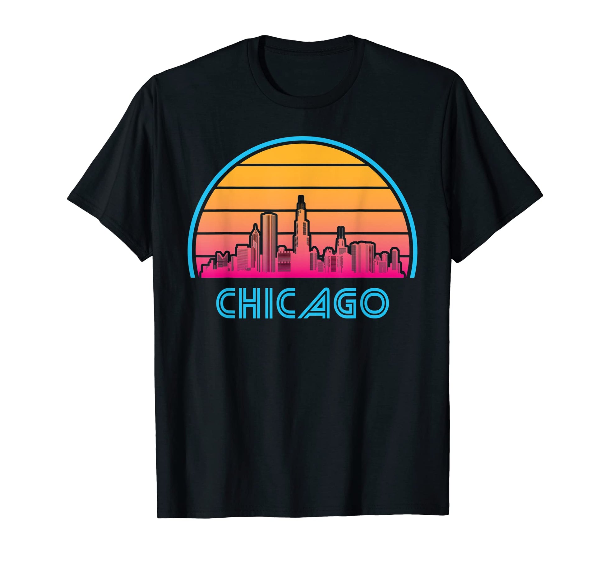 Chicago Illinois Skyline City Sunset T-Shirt - Streetwear Style Unisex - T-Shirt, Sweatshirt, Hoodie