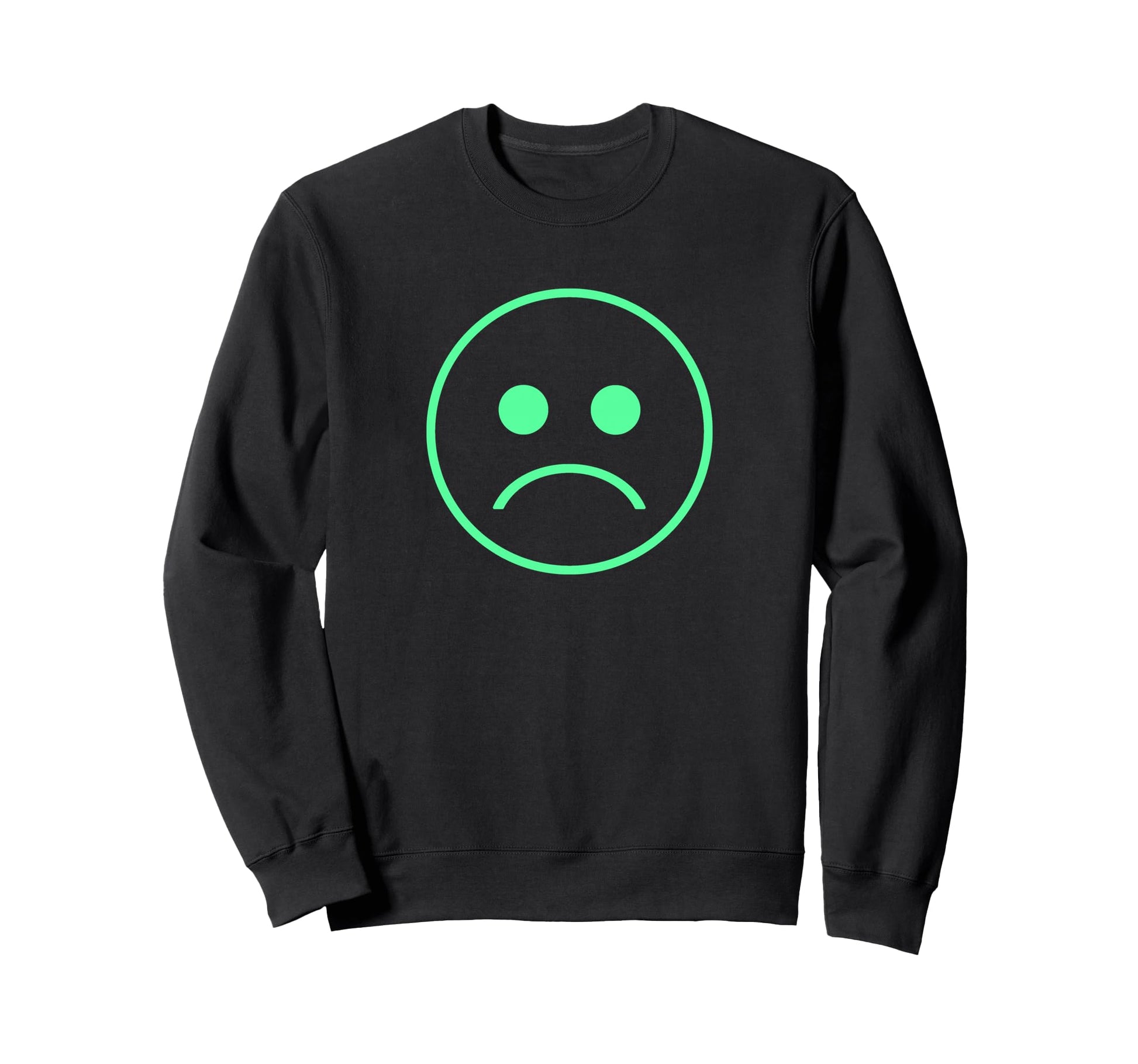 Frown Sadboi Sad Face Neon Green Sweatshirt - Streetwear Style Unisex - T-Shirt, Sweatshirt, Hoodie