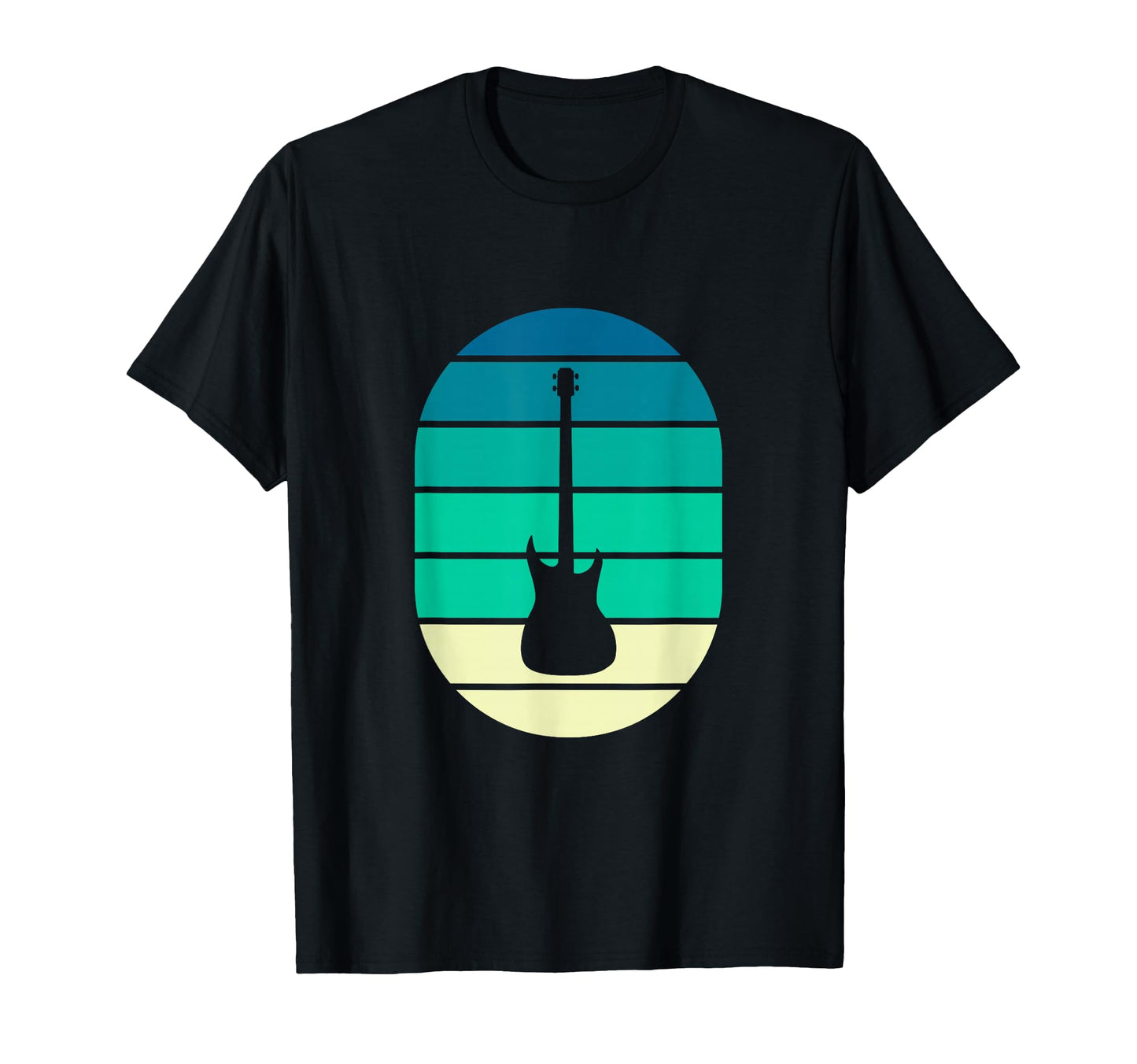 Rock Guitar Silhouette Ocean T-Shirt - Fun Novelty Design for Adults - T-Shirt, Sweatshirt, Hoodie