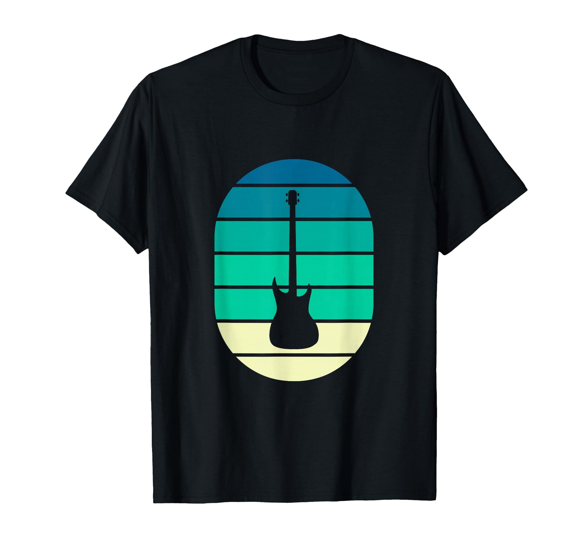 Rock Guitar Silhouette Ocean T-Shirt - Fun Novelty Design for Adults - T-Shirt, Sweatshirt, Hoodie
