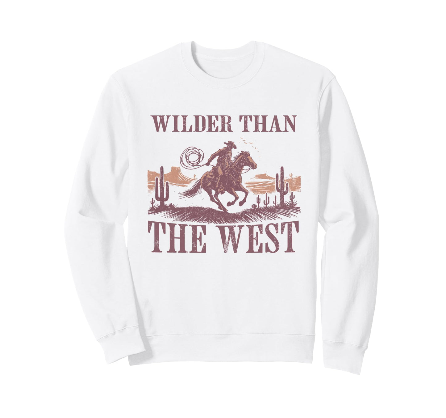Western Cowboy Riding Horse Wilder Sweatshirt - Unique Graphic for Adults - T-Shirt, Sweatshirt, Hoodie