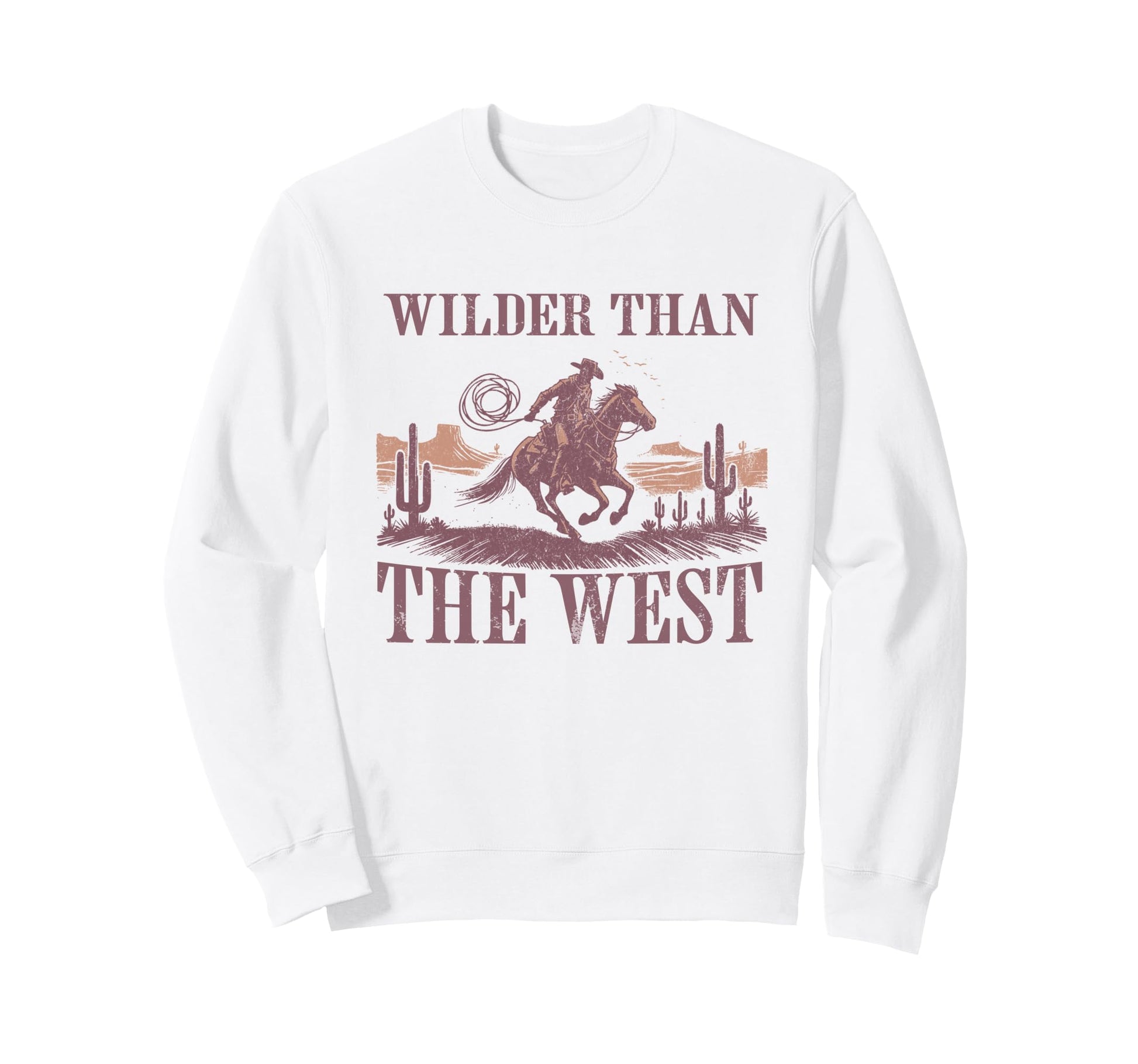 Western Cowboy Riding Horse Wilder Sweatshirt - Unique Graphic for Adults - T-Shirt, Sweatshirt, Hoodie