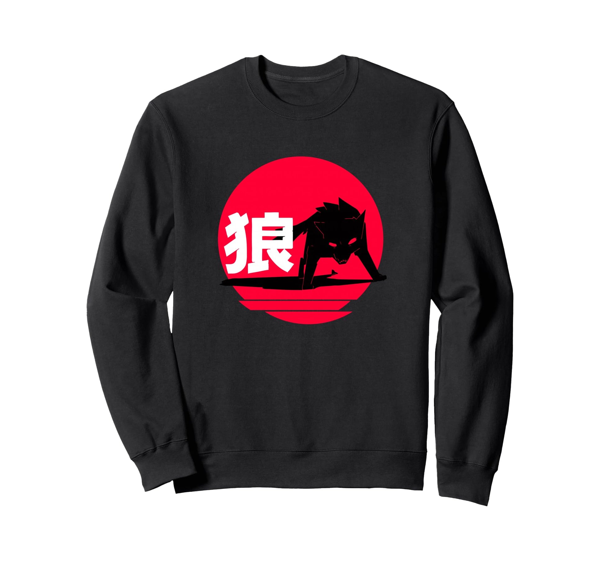 Japanese Wolf Aesthetic Edgy Streetwear Sweatshirt - Trendy Graphic Unisex - T-Shirt, Sweatshirt, Hoodie
