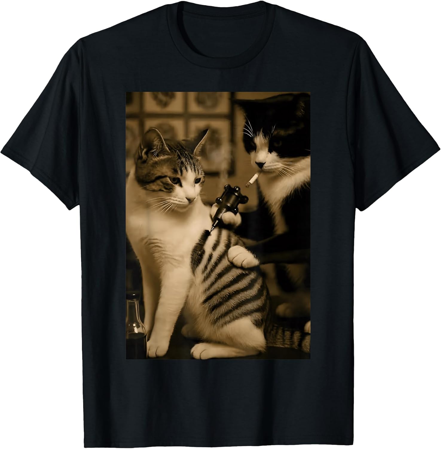 Funny Tattooed Cat Meme Ink Lover Womens Mens - Adult & Kids T-Shirts, Sweatshirts & Hoodies apparel design preview 1