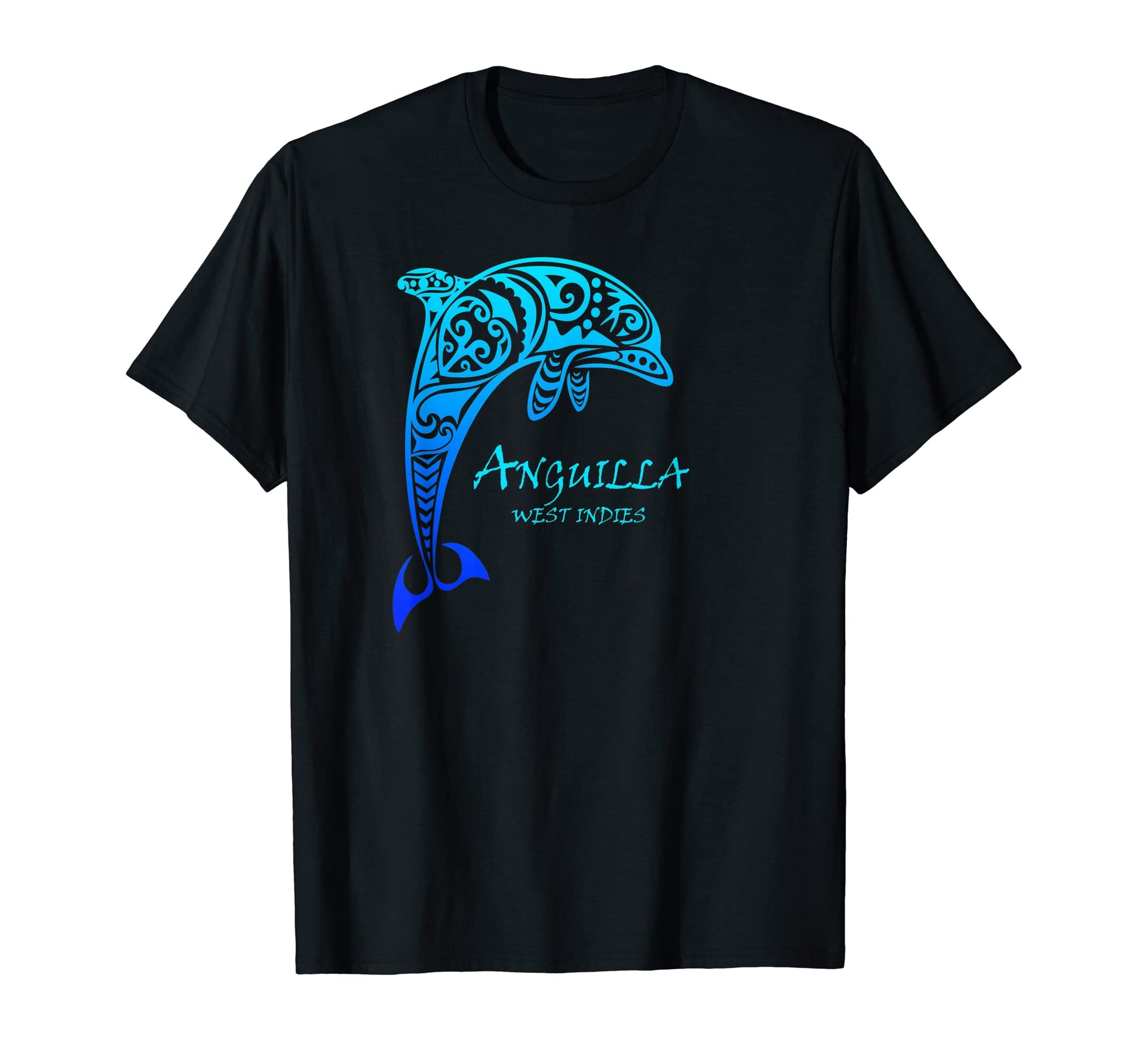 Anguilla West Indies Tribal Dolphin T-Shirt - Custom Art Print Men Women - T-Shirt, Sweatshirt, Hoodie