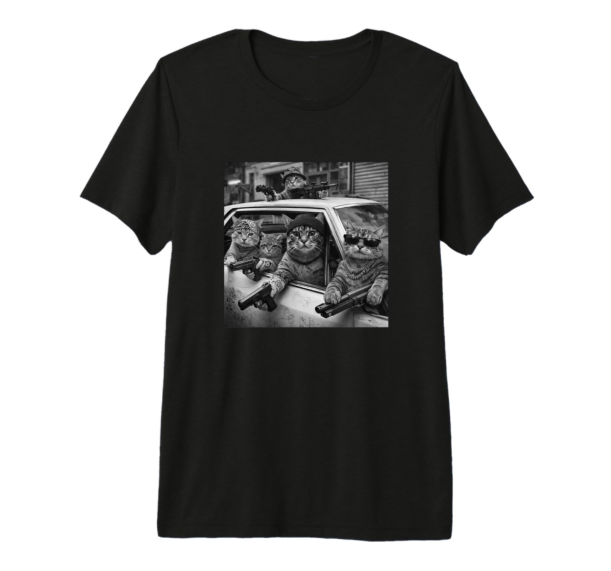 Funny Gangster Cat Old School Hip Hop T-Shirt - Novelty Apparel Men Women - T-Shirt, Sweatshirt, Hoodie