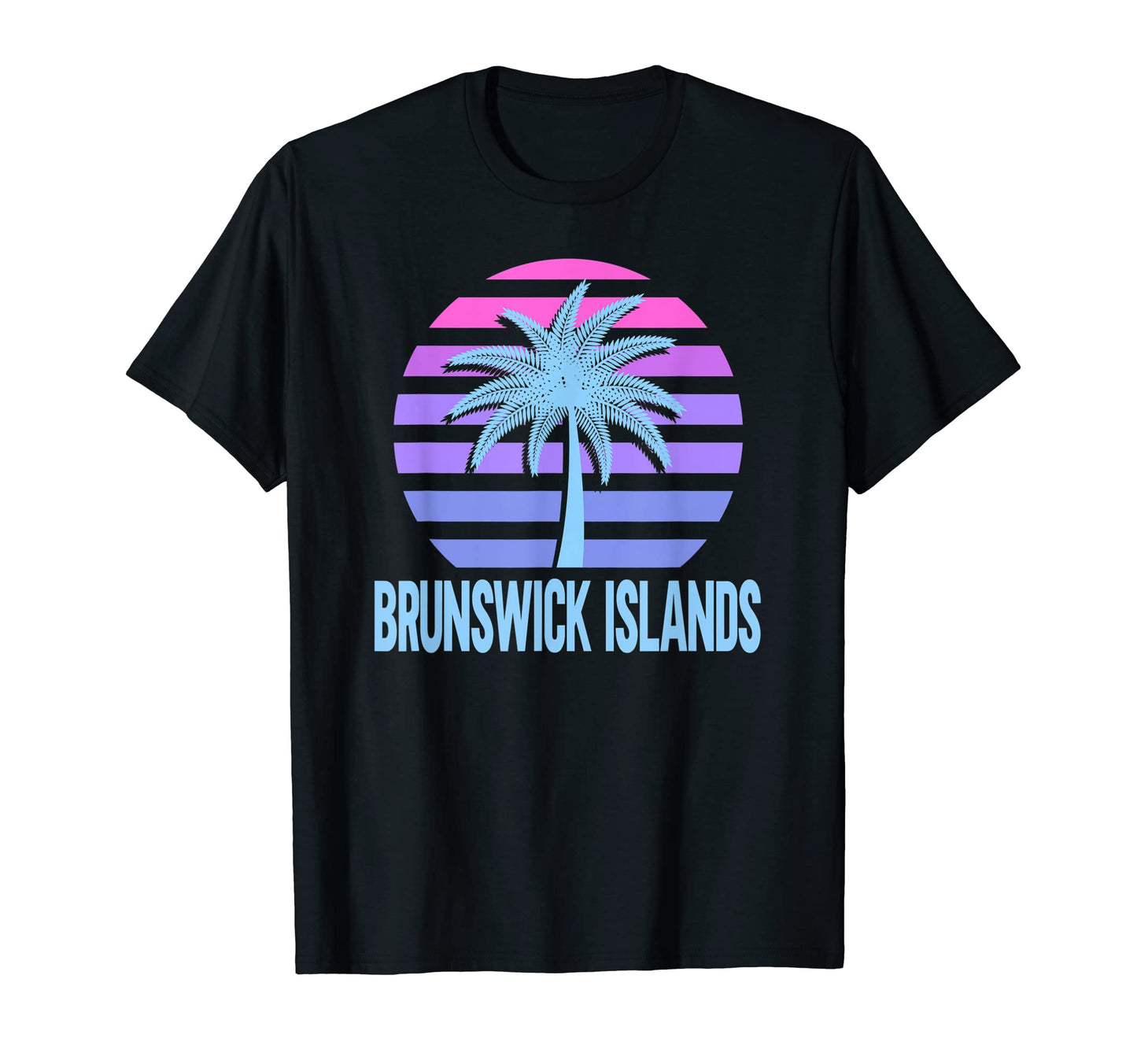 Brunswick Islands Vacation Vaporwave T-Shirt - Novelty Apparel Unisex - T-Shirt, Sweatshirt, Hoodie