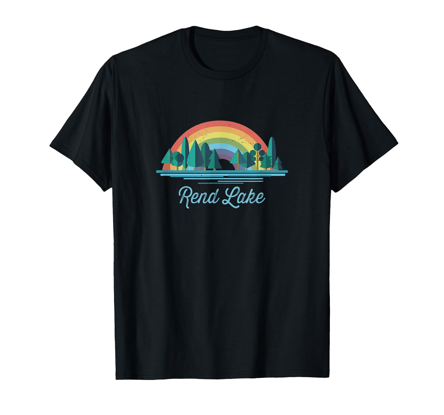 Rend Lake Rainbow Lake Souvenir T-Shirt - Minimalist Print Men Women - T-Shirt, Sweatshirt, Hoodie