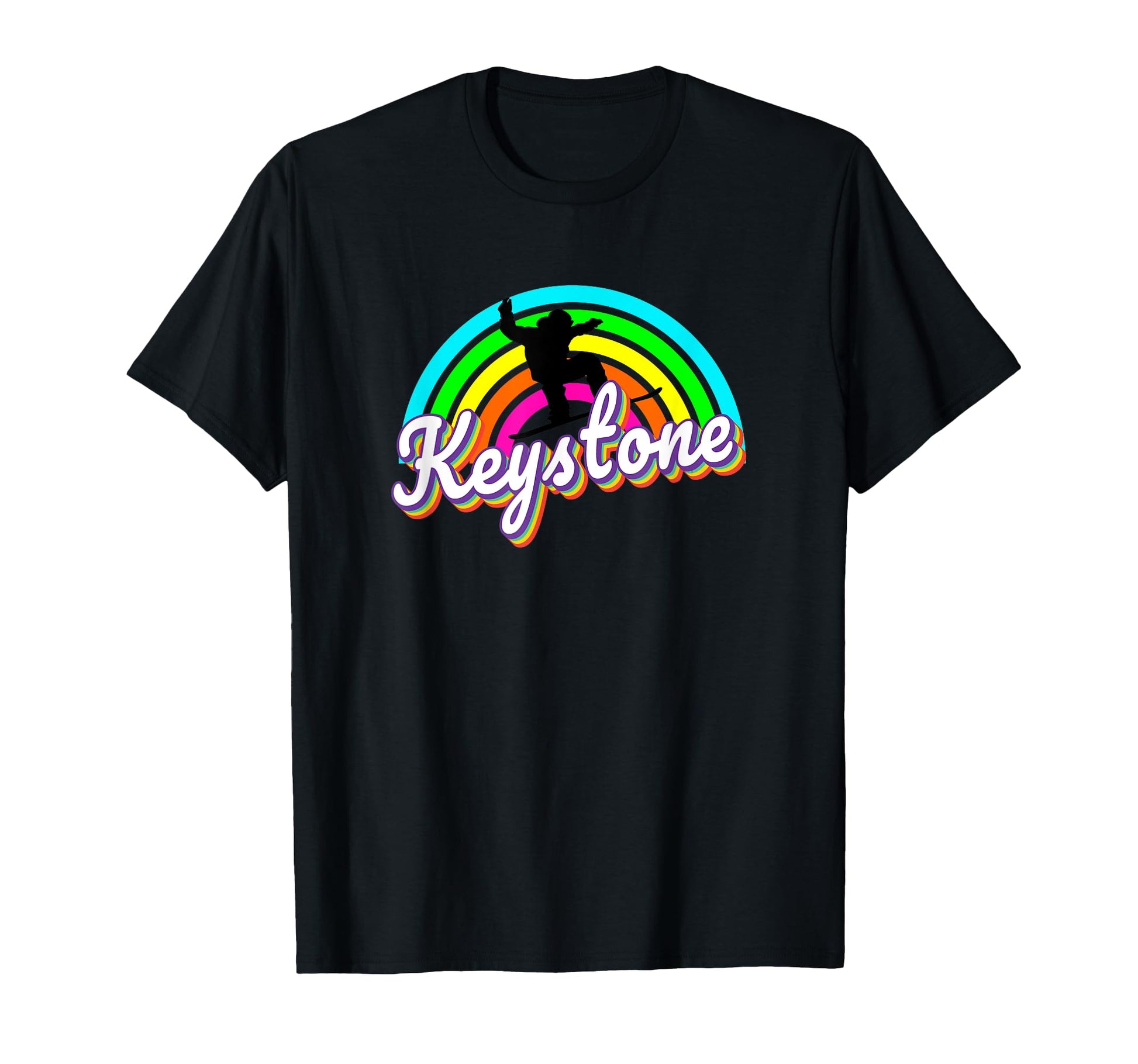 Snowboard Keystone Co Rainbow T-Shirt - Fun Novelty Design for Adults - T-Shirt, Sweatshirt, Hoodie