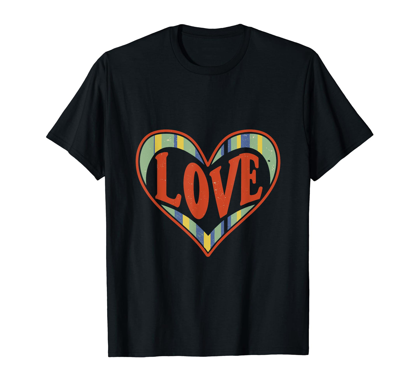 Love Heart Shaped Rainbow Distressed T-Shirt - Streetwear Style for Adults - T-Shirt, Sweatshirt, Hoodie