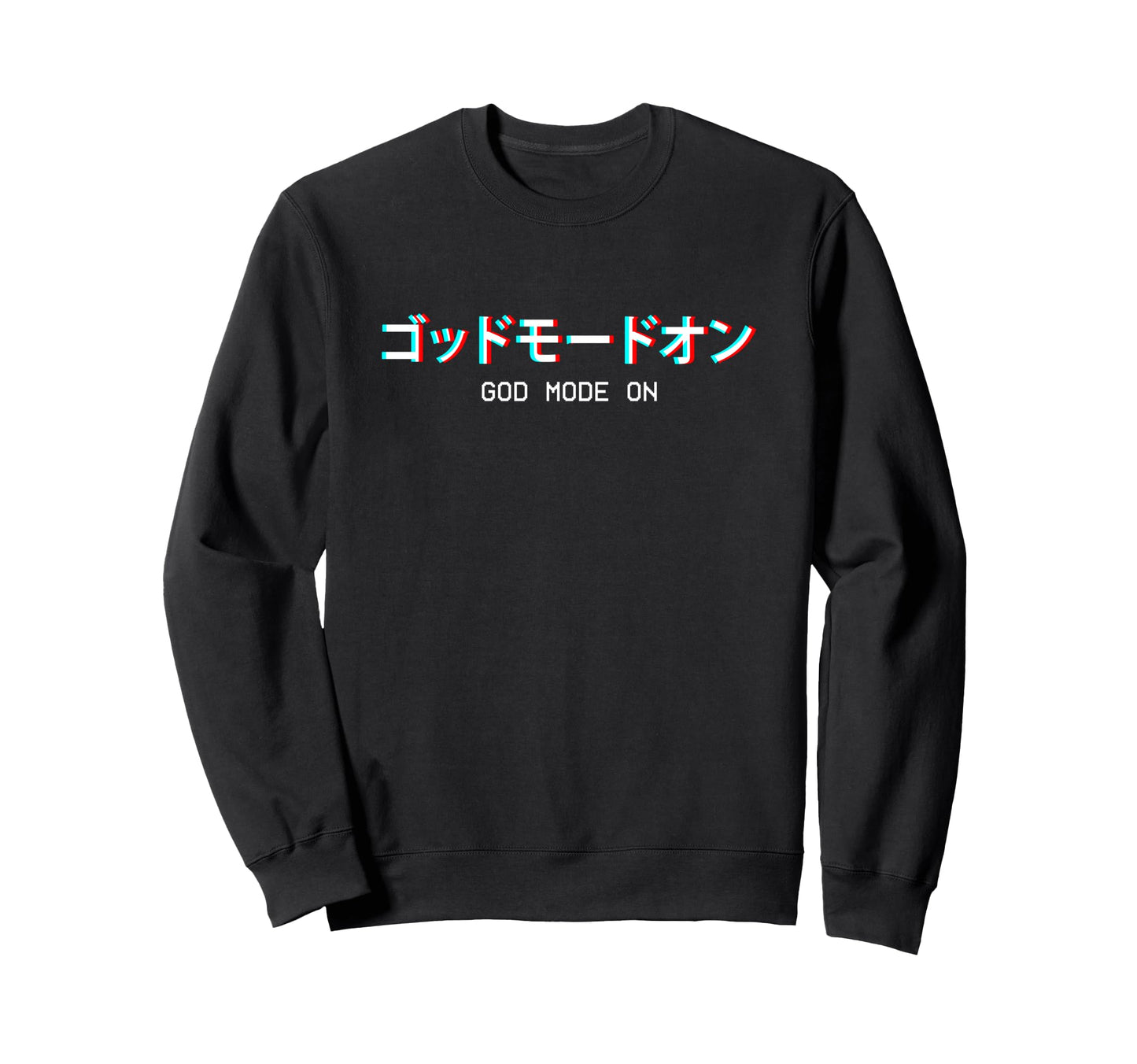 God Mode Japanese Vaporwave Sweatshirt - Trendy Graphic Men Women - T-Shirt, Sweatshirt, Hoodie