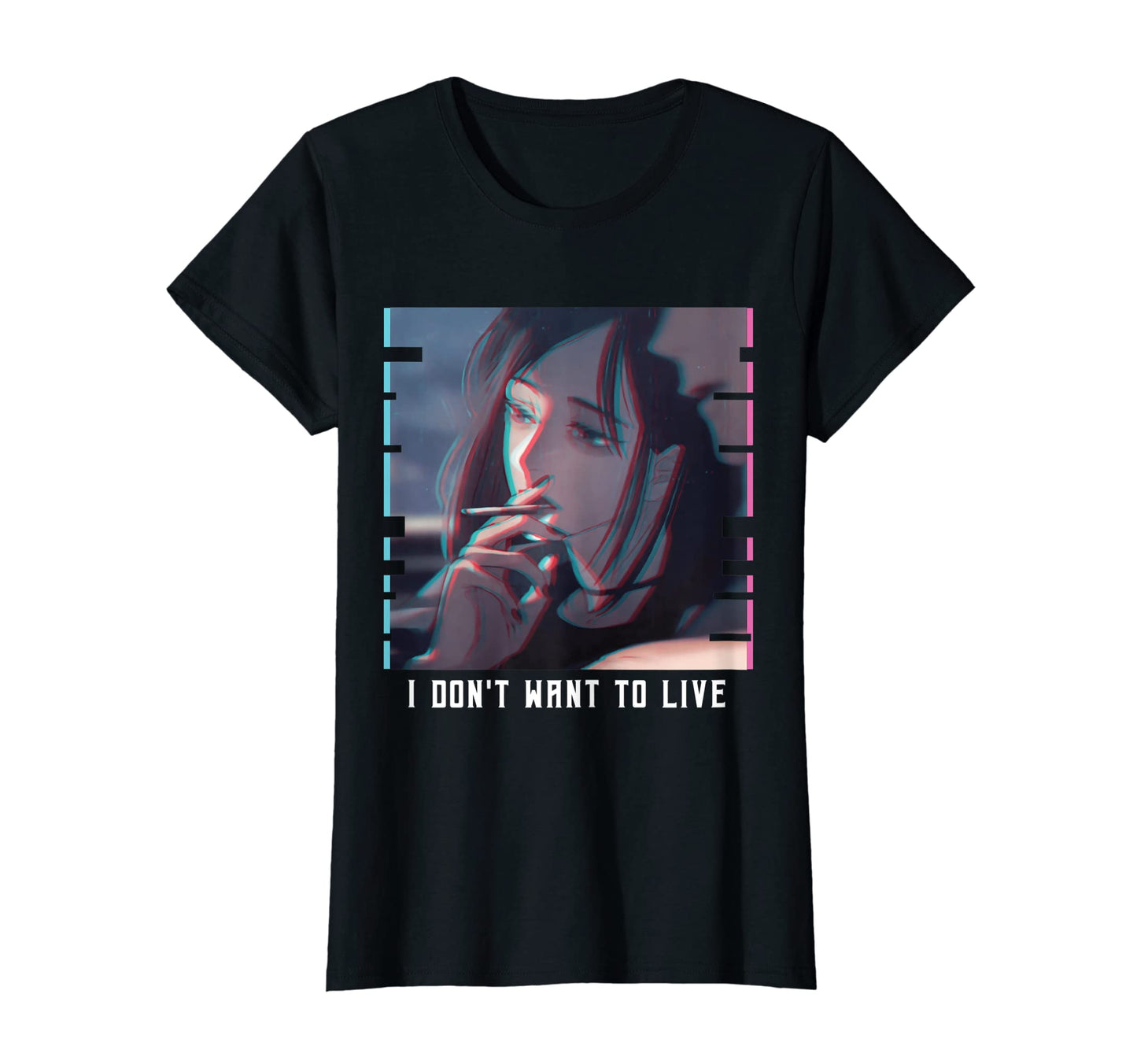 Womens I Dont Want To Live Vaporwave T-Shirt - Custom Art Print Unisex - T-Shirt, Sweatshirt, Hoodie