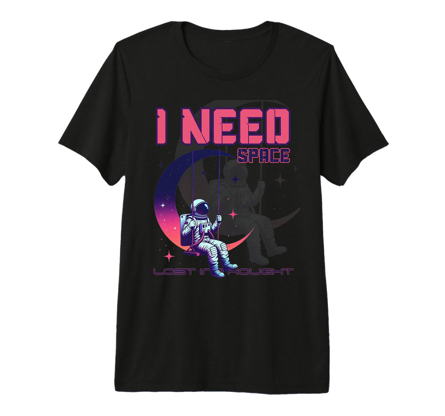 Astronaut Swing Moon Space Sad Aesthetic T-Shirt - Unique Graphic Unisex - T-Shirt, Sweatshirt, Hoodie