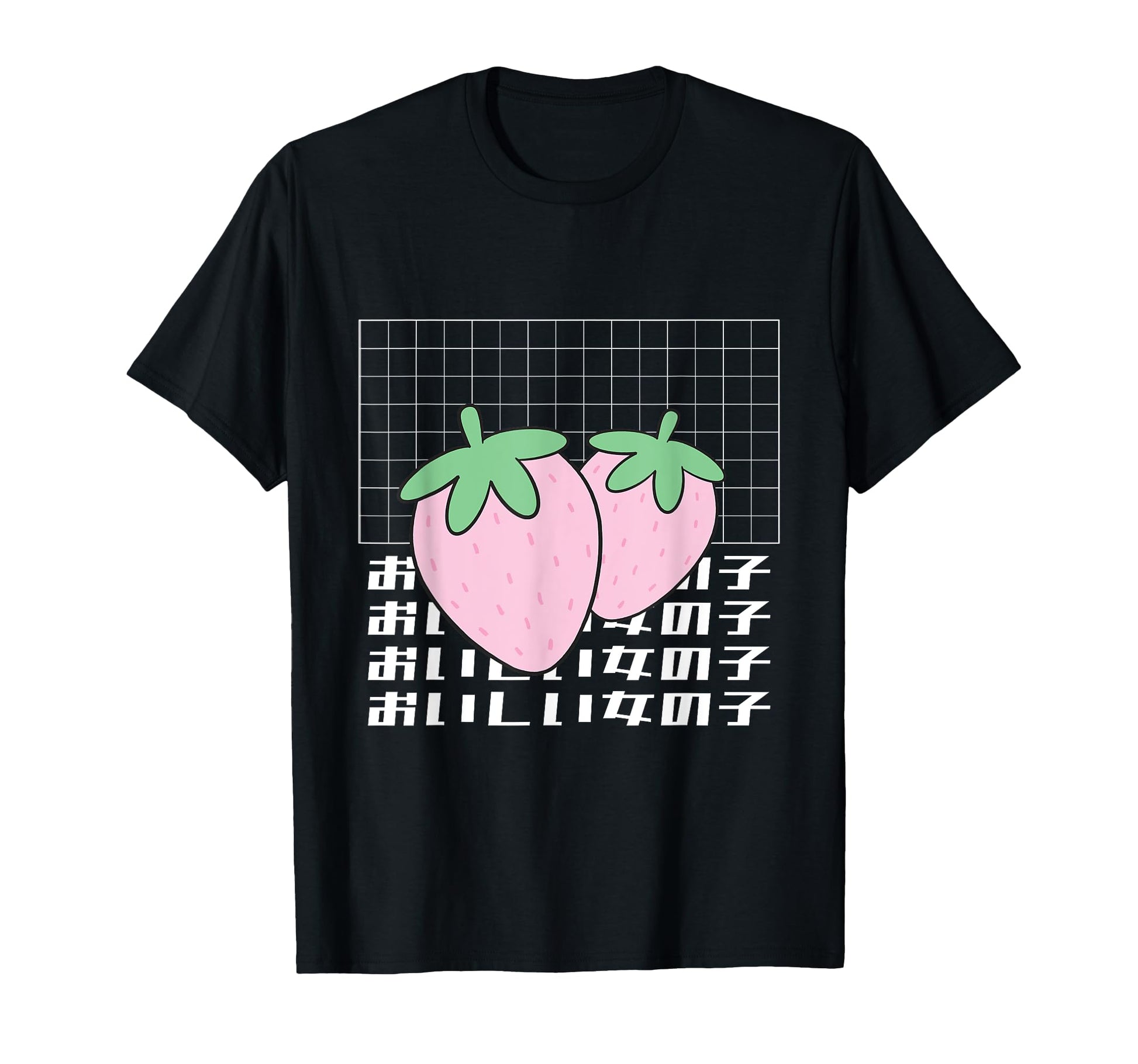 Synthwave Vaporwave Aesthetic Strawberry T-Shirt - Graphic Print Men Women - T-Shirt, Sweatshirt, Hoodie