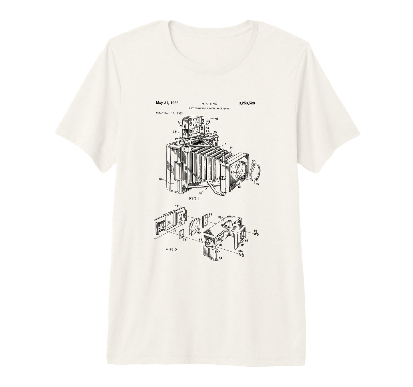 Camera Diagram Patent 1966 Photography Tri T-Shirt - Trendy Graphic Unisex - T-Shirt, Sweatshirt, Hoodie