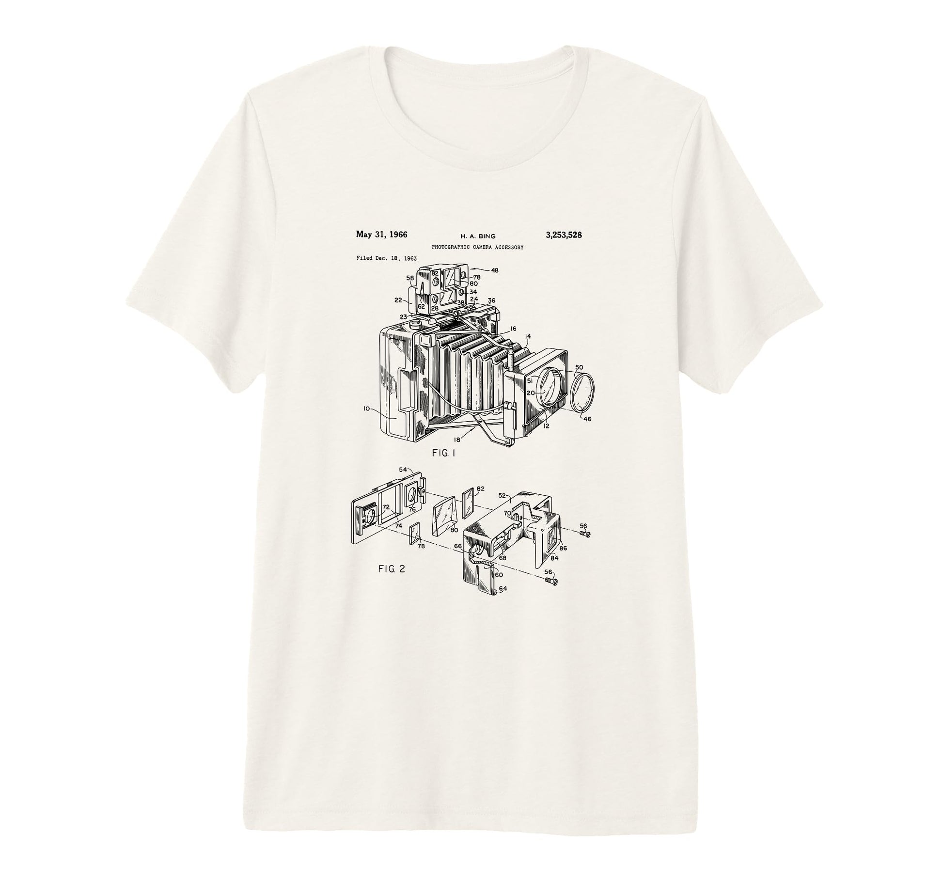 Camera Diagram Patent 1966 Photography Tri T-Shirt - Trendy Graphic Unisex - T-Shirt, Sweatshirt, Hoodie
