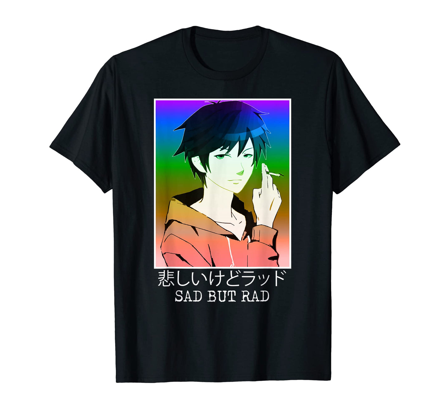 Smoking Anime Manga Vaporwave Aesthetic T-Shirt - Novelty Apparel Unisex - T-Shirt, Sweatshirt, Hoodie