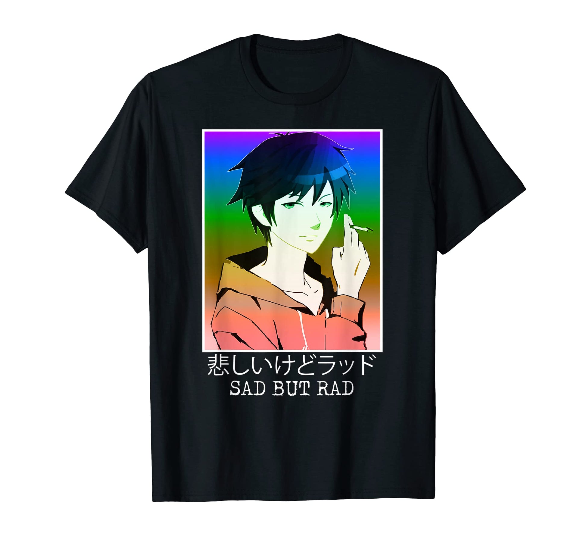 Smoking Anime Manga Vaporwave Aesthetic T-Shirt - Novelty Apparel Unisex - T-Shirt, Sweatshirt, Hoodie