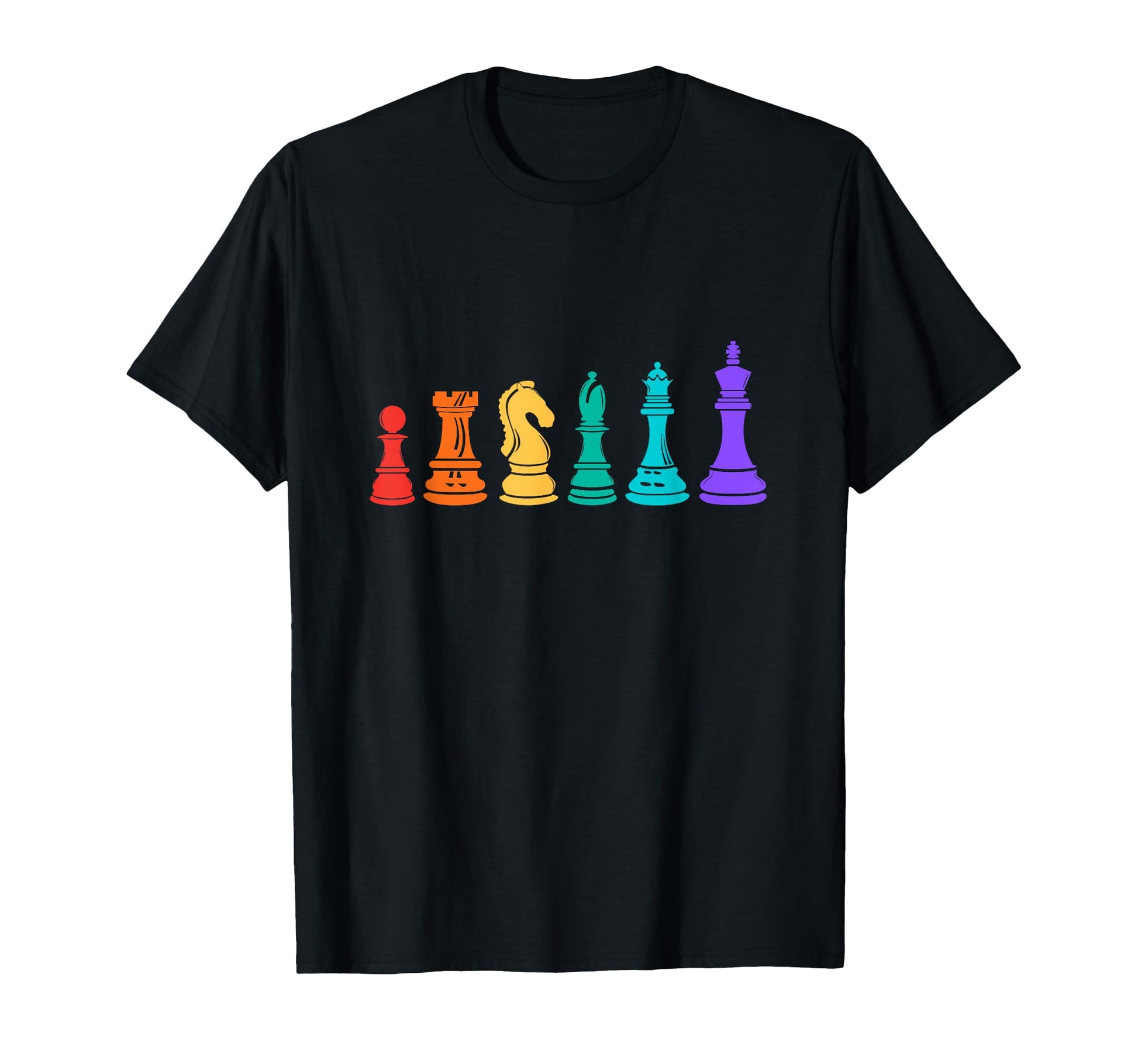 Chess Rainbow Pieces Chess Lover T-Shirt - Custom Art Print Unisex - T-Shirt, Sweatshirt, Hoodie