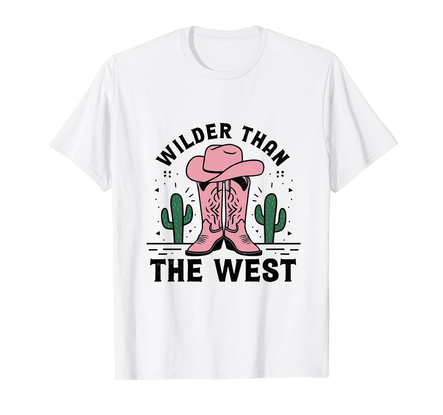 Wilder Than West Cowboy Hat Western T-Shirt - Aesthetic Graphic Men Women - T-Shirt, Sweatshirt, Hoodie