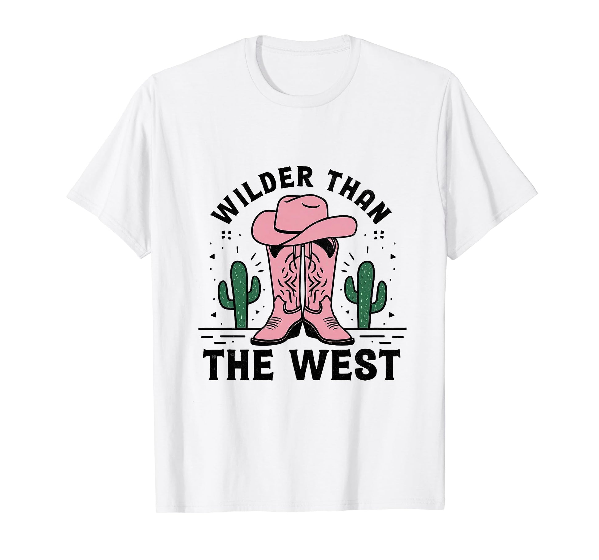 Wilder Than West Cowboy Hat Western T-Shirt - Aesthetic Graphic Men Women - T-Shirt, Sweatshirt, Hoodie