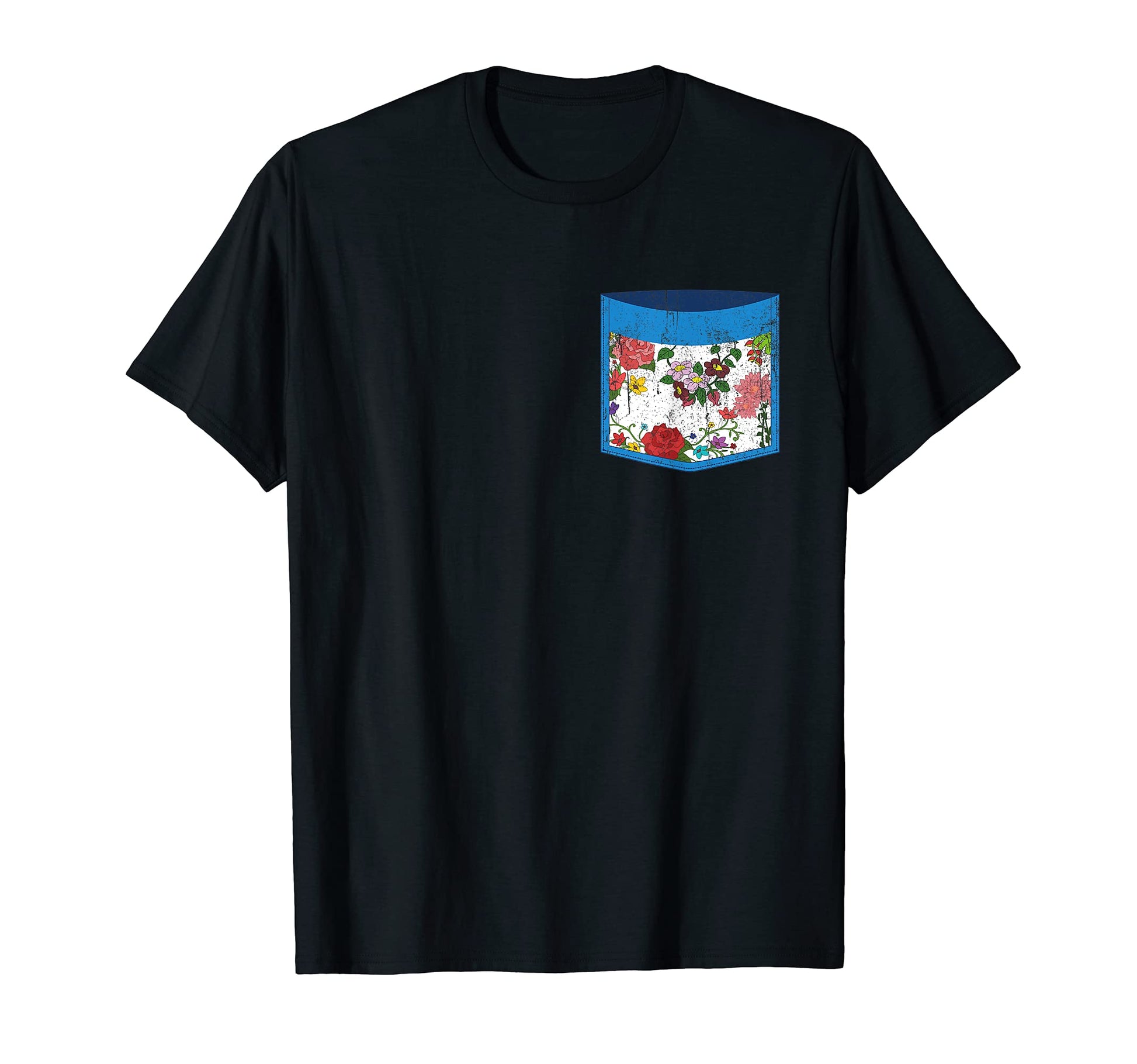 Flower Pocket Floral Pattern T-Shirt - Aesthetic Graphic Men Women - T-Shirt, Sweatshirt, Hoodie