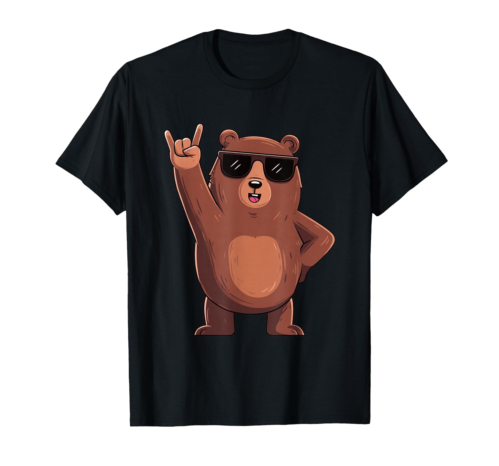Bear Rock Funny Animal Cartoon Sunglasses T-Shirt - Unique Graphic Unisex - T-Shirt, Sweatshirt, Hoodie