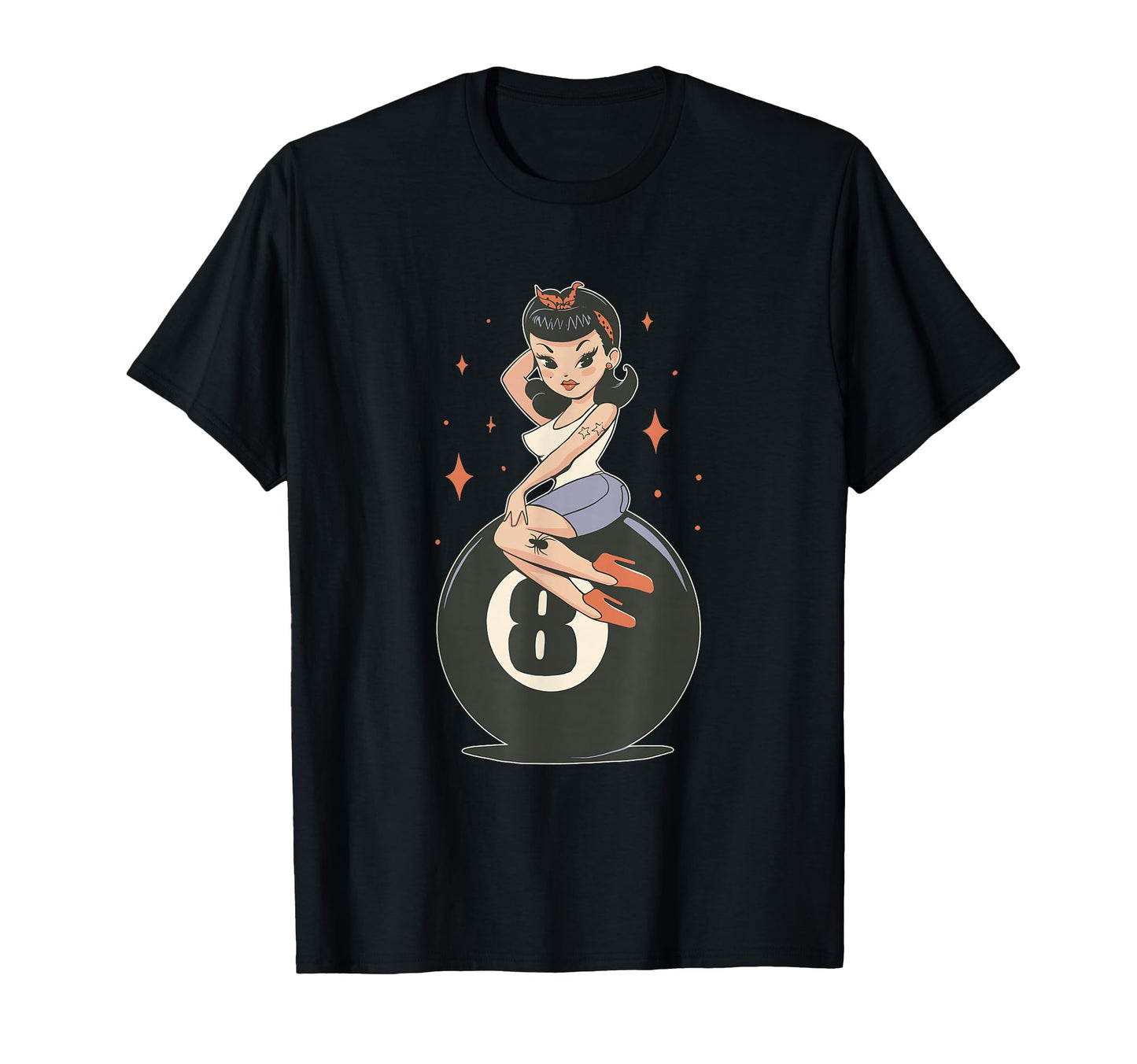 Pinup 8 Ball Billiards Rockabilly T-Shirt - Novelty Apparel Men Women - T-Shirt, Sweatshirt, Hoodie
