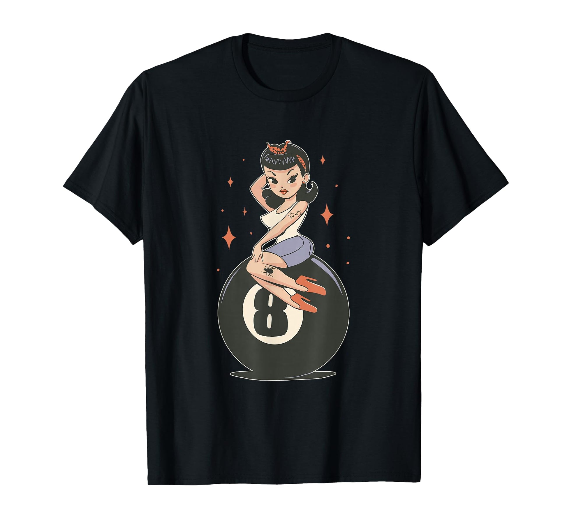 Pinup 8 Ball Billiards Rockabilly T-Shirt - Novelty Apparel Men Women - T-Shirt, Sweatshirt, Hoodie