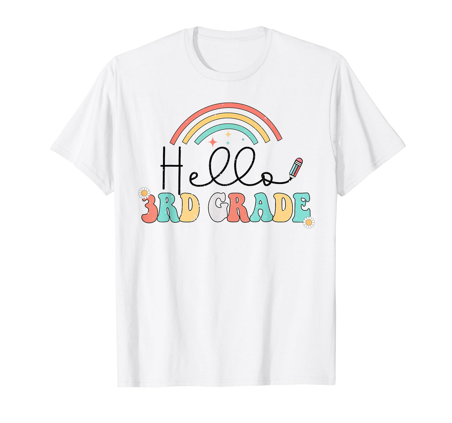 First Day School Hello 3Rd Grade T-Shirt - Minimalist Print Men Women - T-Shirt, Sweatshirt, Hoodie