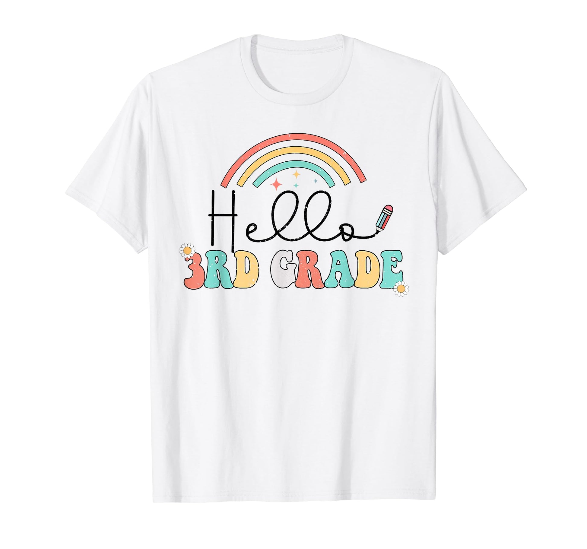 First Day School Hello 3Rd Grade T-Shirt - Minimalist Print Men Women - T-Shirt, Sweatshirt, Hoodie