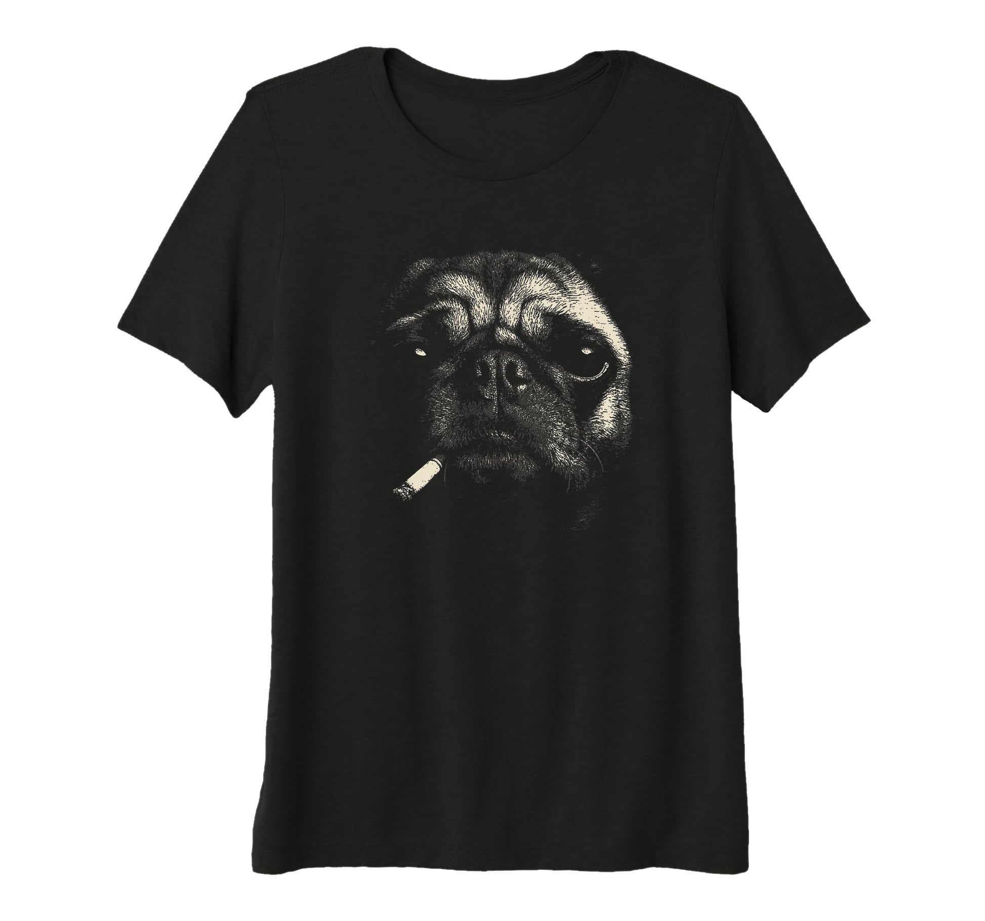 Womens Funny Pug Smoking Dog T-Shirt - Casual Everyday Wear Men Women - T-Shirt, Sweatshirt, Hoodie