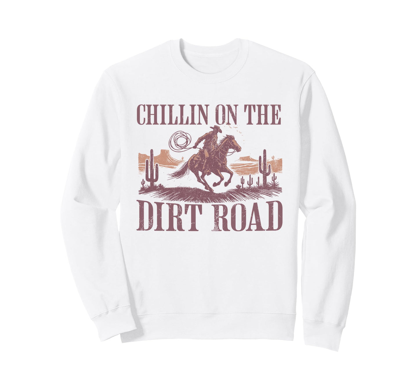 Western Cowboy Riding Horse Sweatshirt - Minimalist Print for Adults - T-Shirt, Sweatshirt, Hoodie