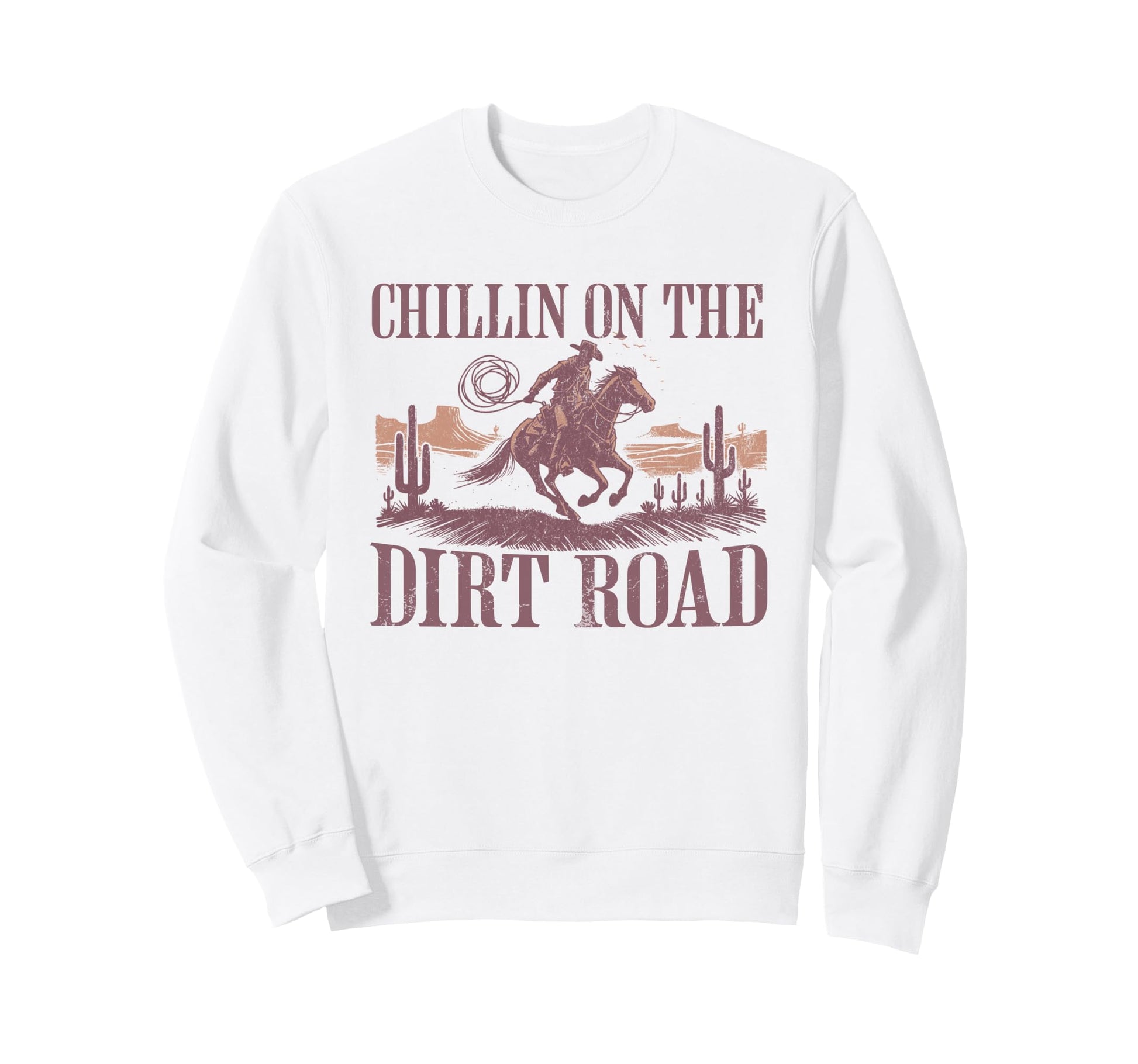 Western Cowboy Riding Horse Sweatshirt - Minimalist Print for Adults - T-Shirt, Sweatshirt, Hoodie