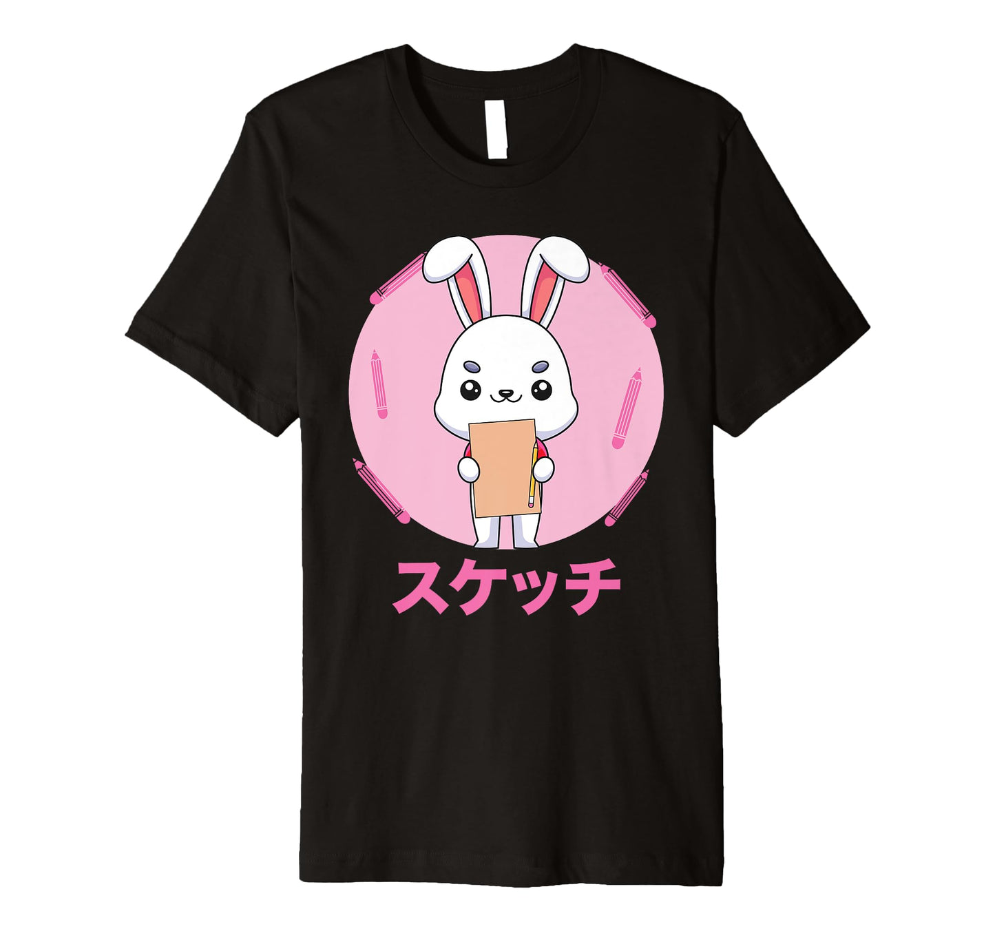 Rabbit Sketching Vaporwave Aesthetics T-Shirt - Custom Art Print Men Women - T-Shirt, Sweatshirt, Hoodie