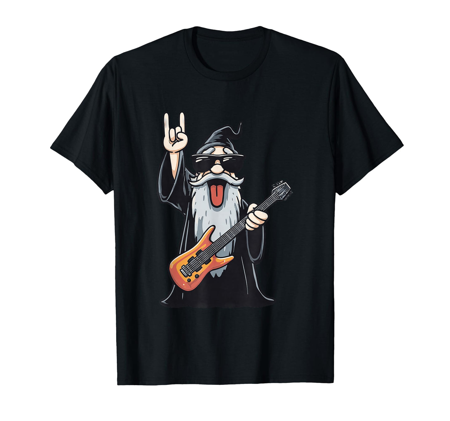 Funny Wizard Rock Guitar Player Playful T-Shirt - Unique Graphic Men Women - T-Shirt, Sweatshirt, Hoodie