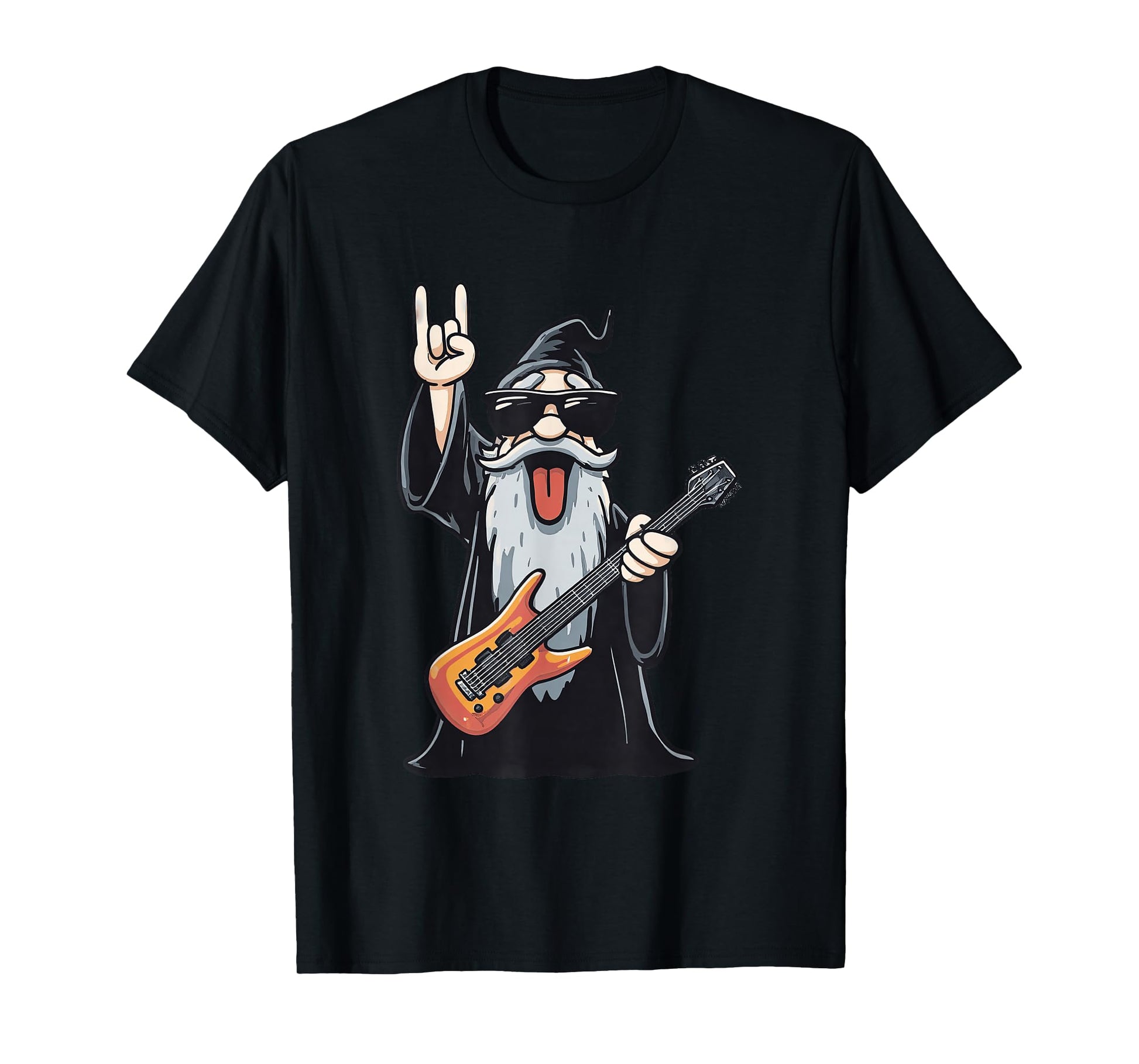 Funny Wizard Rock Guitar Player Playful T-Shirt - Unique Graphic Men Women - T-Shirt, Sweatshirt, Hoodie
