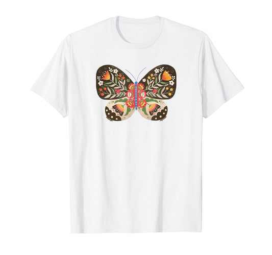 Boho Floral Butterfly T-Shirt - Fun Novelty Design Unisex - T-Shirt, Sweatshirt, Hoodie