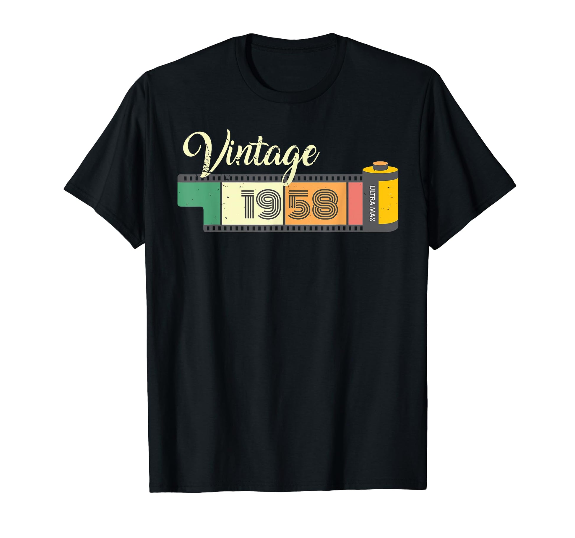 1958 Old Film Camera Lovers 66Th T-Shirt - Streetwear Style for Adults - T-Shirt, Sweatshirt, Hoodie