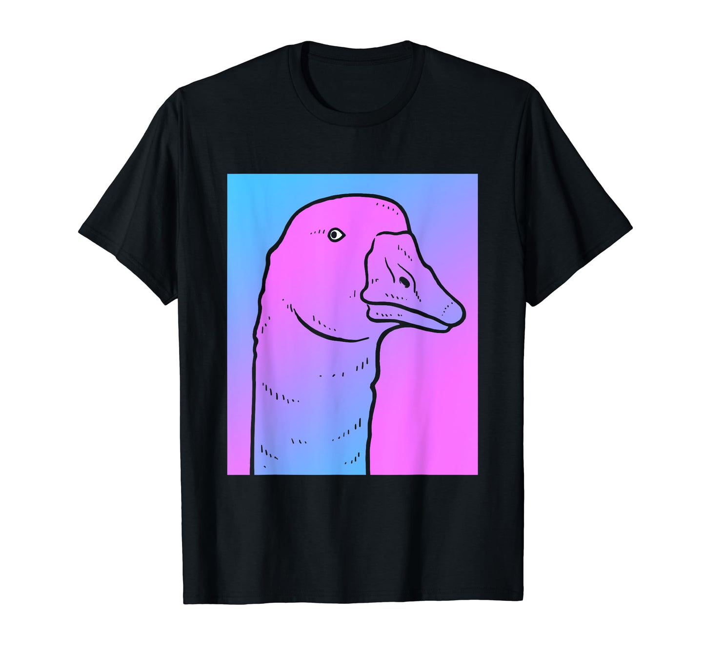 Vaporwave Goose Aesthetic Pastel T-Shirt - Minimalist Print for Adults - T-Shirt, Sweatshirt, Hoodie