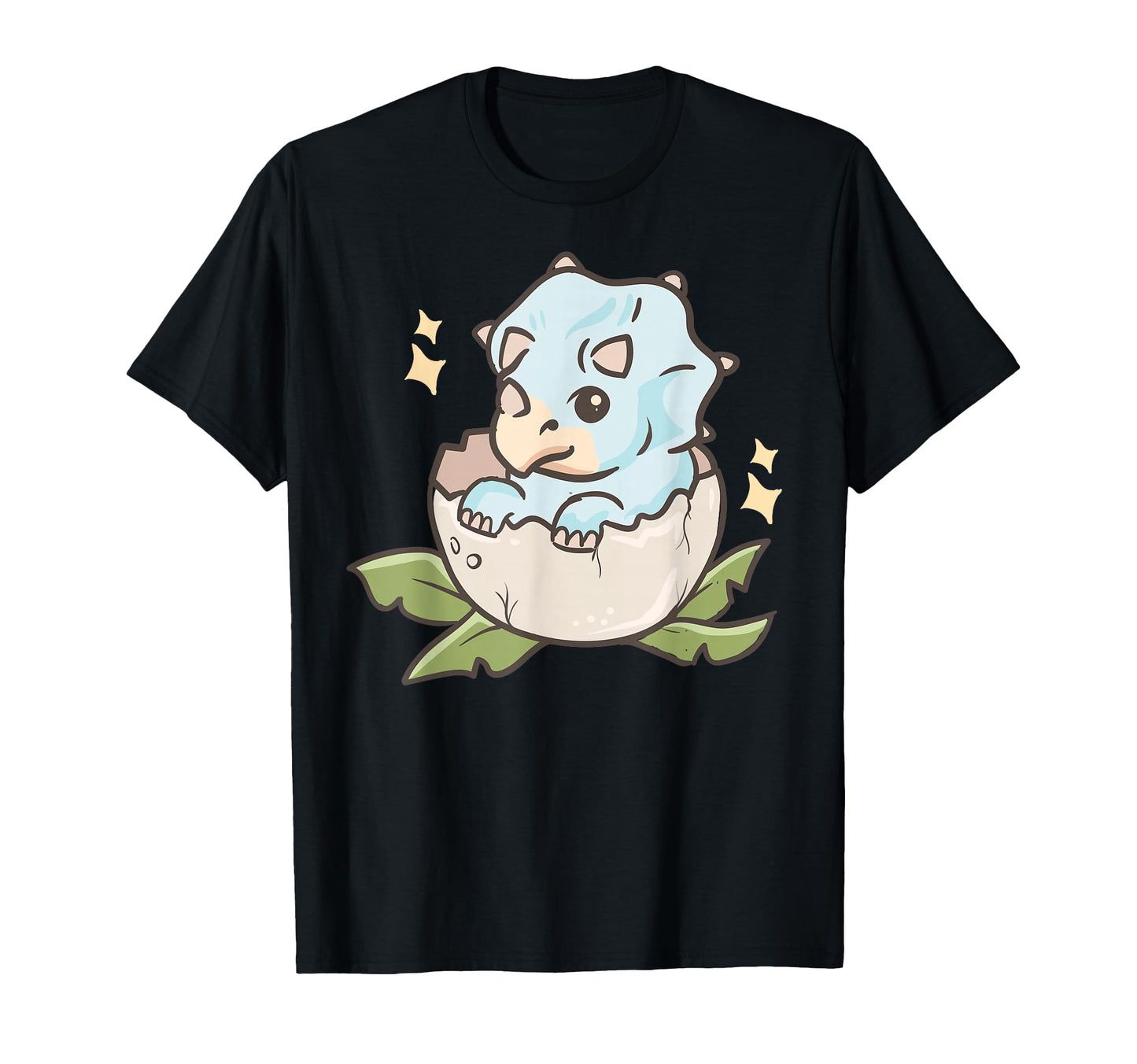 Kawaii Anime Dinosaur Triceratops T-Shirt - Trendy Graphic for Adults - T-Shirt, Sweatshirt, Hoodie