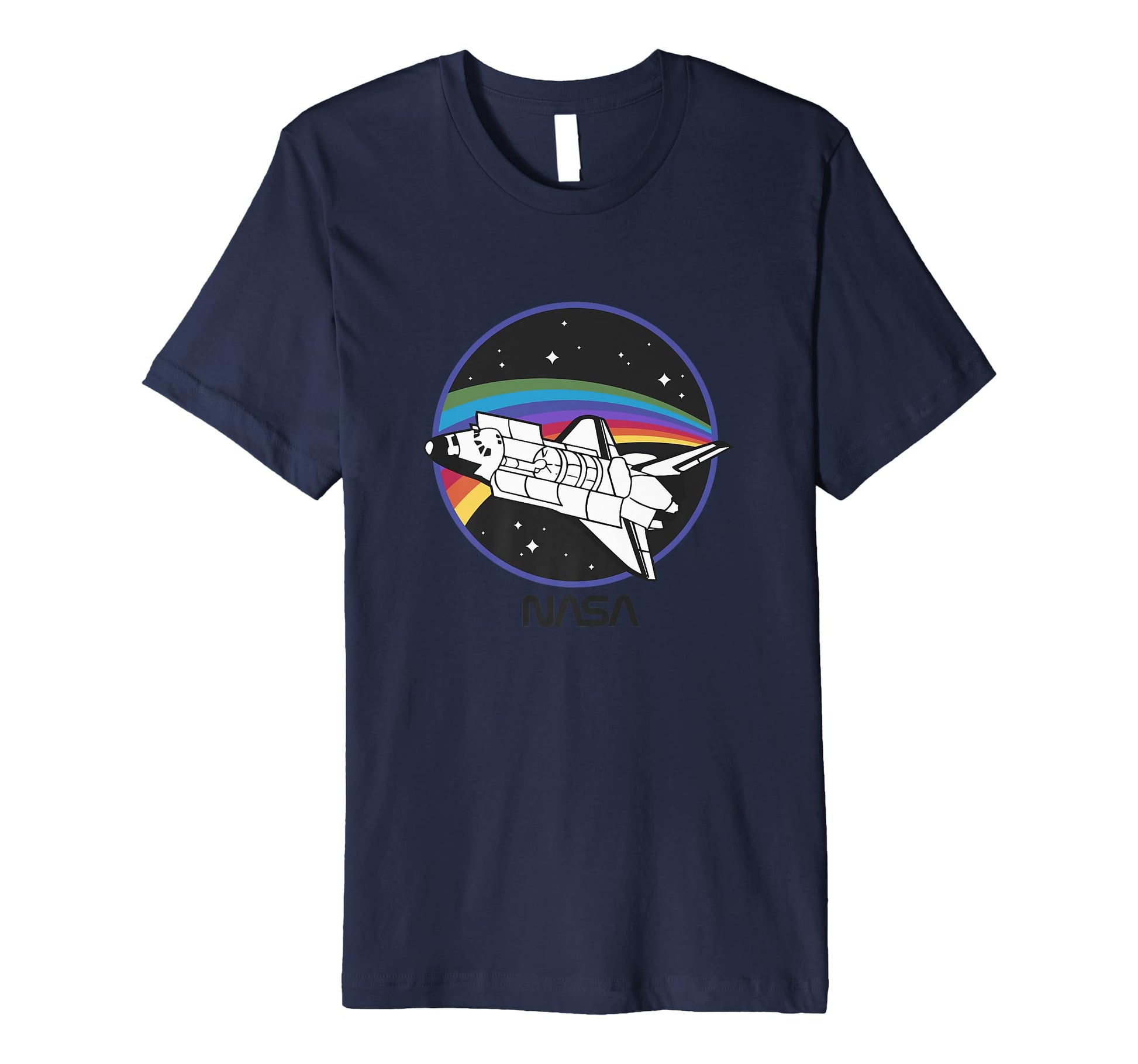 Nasa Space Shuttle Rainbow Color T-Shirt - Minimalist Print for Adults - T-Shirt, Sweatshirt, Hoodie